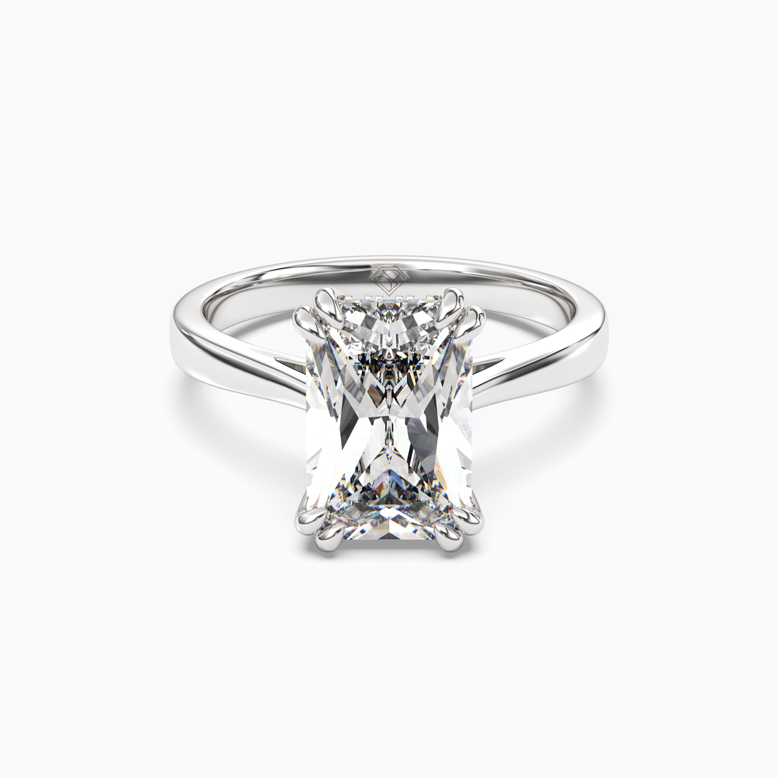Daphne 3 Carat Radiant Cut Solitaire Lab Grown Diamond Ring in Silver