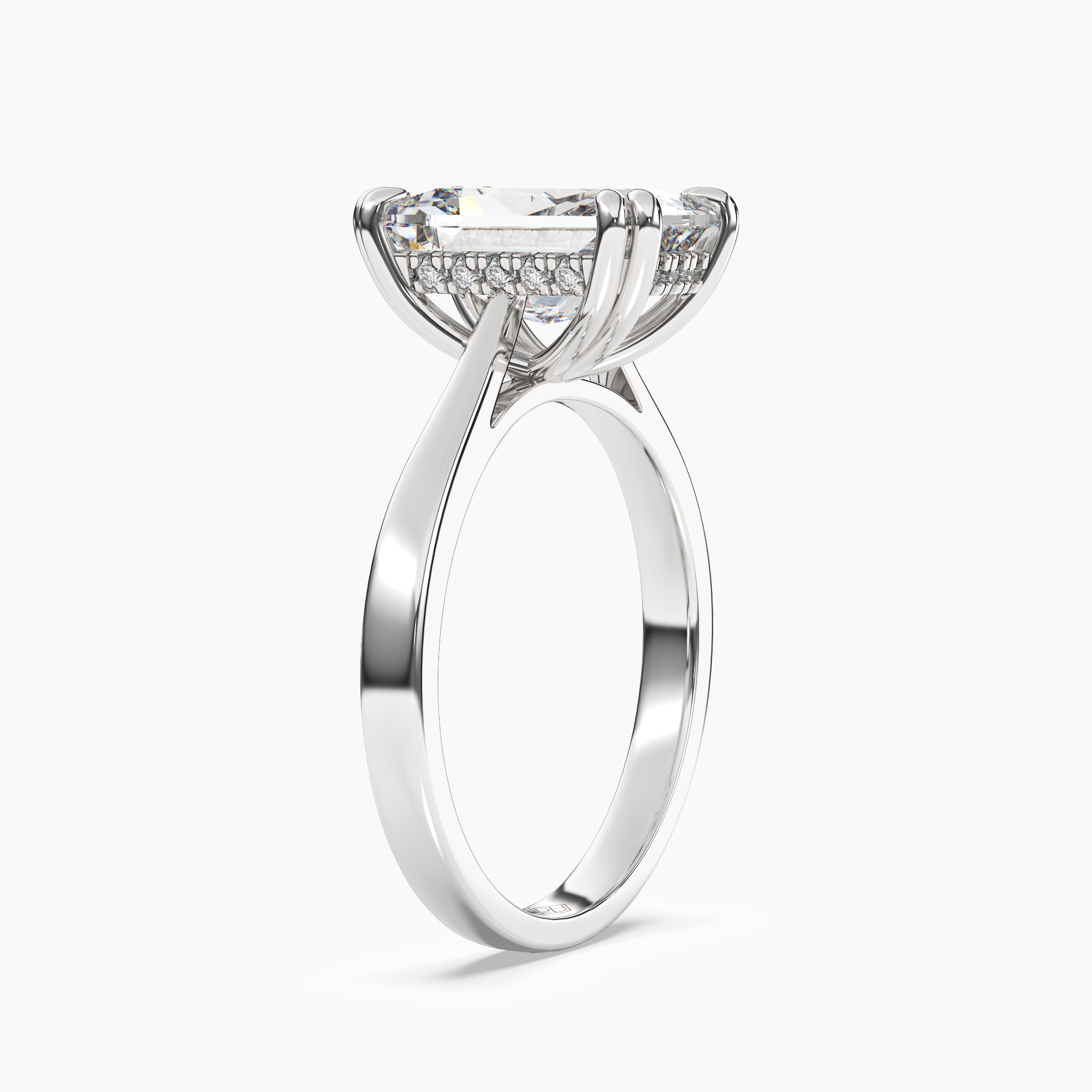 Daphne 2 Carat Radiant Cut Solitaire Lab Grown Diamond Ring in Silver - View 2