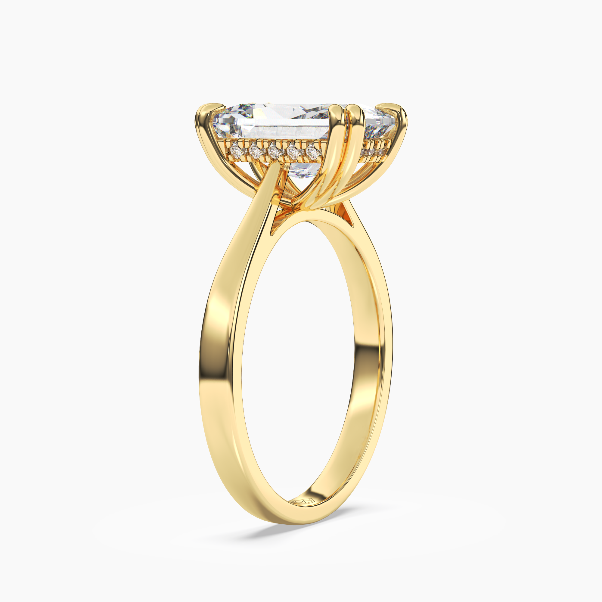 Daphne 3 Carat Radiant Cut Solitaire Lab Grown Diamond Ring in 18K White Gold - View 5
