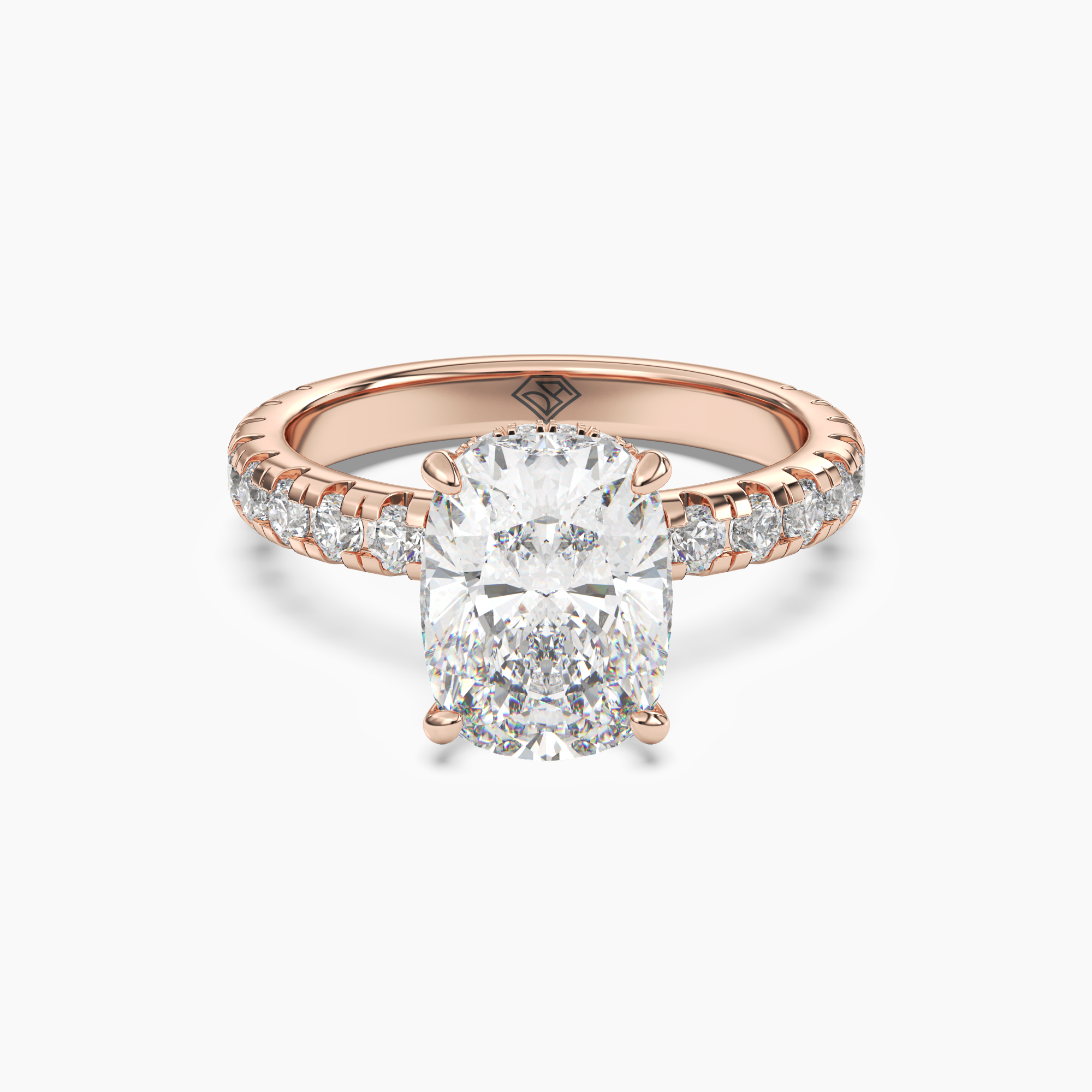 Iris 1.5 Carat Cushion Cut Hidden Halo Lab Grown Diamond Ring in Platinum - View 7