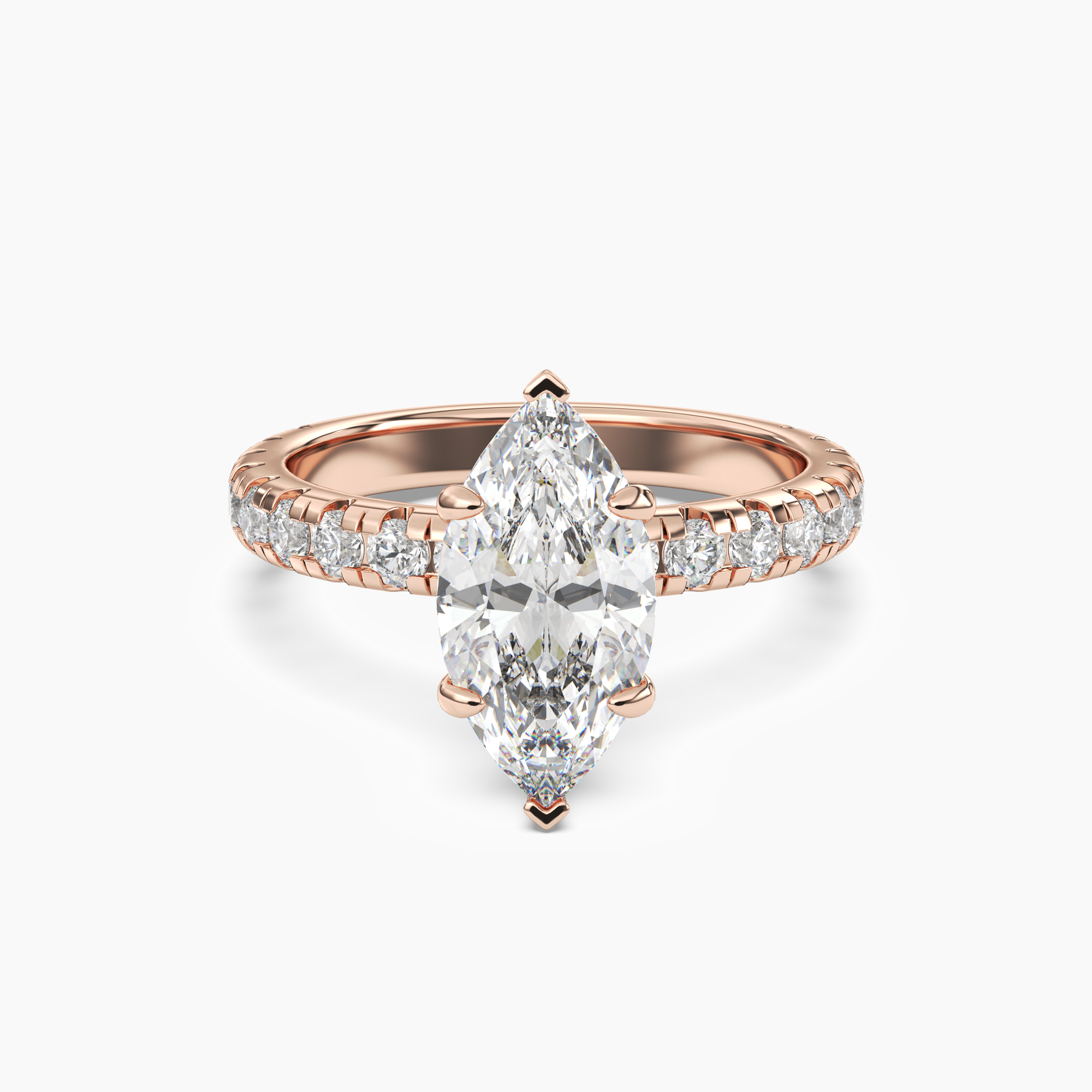 Iris 1.5 Carat Marquise Cut Hidden Halo Lab Grown Diamond Ring in Silver - View 7