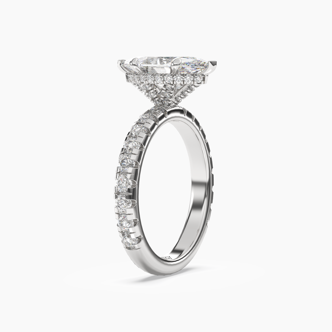 Oasis Marquise Hidden Halo 1.5 Carat Lab Grown Diamond Engagement Ring in 14K Rose Gold