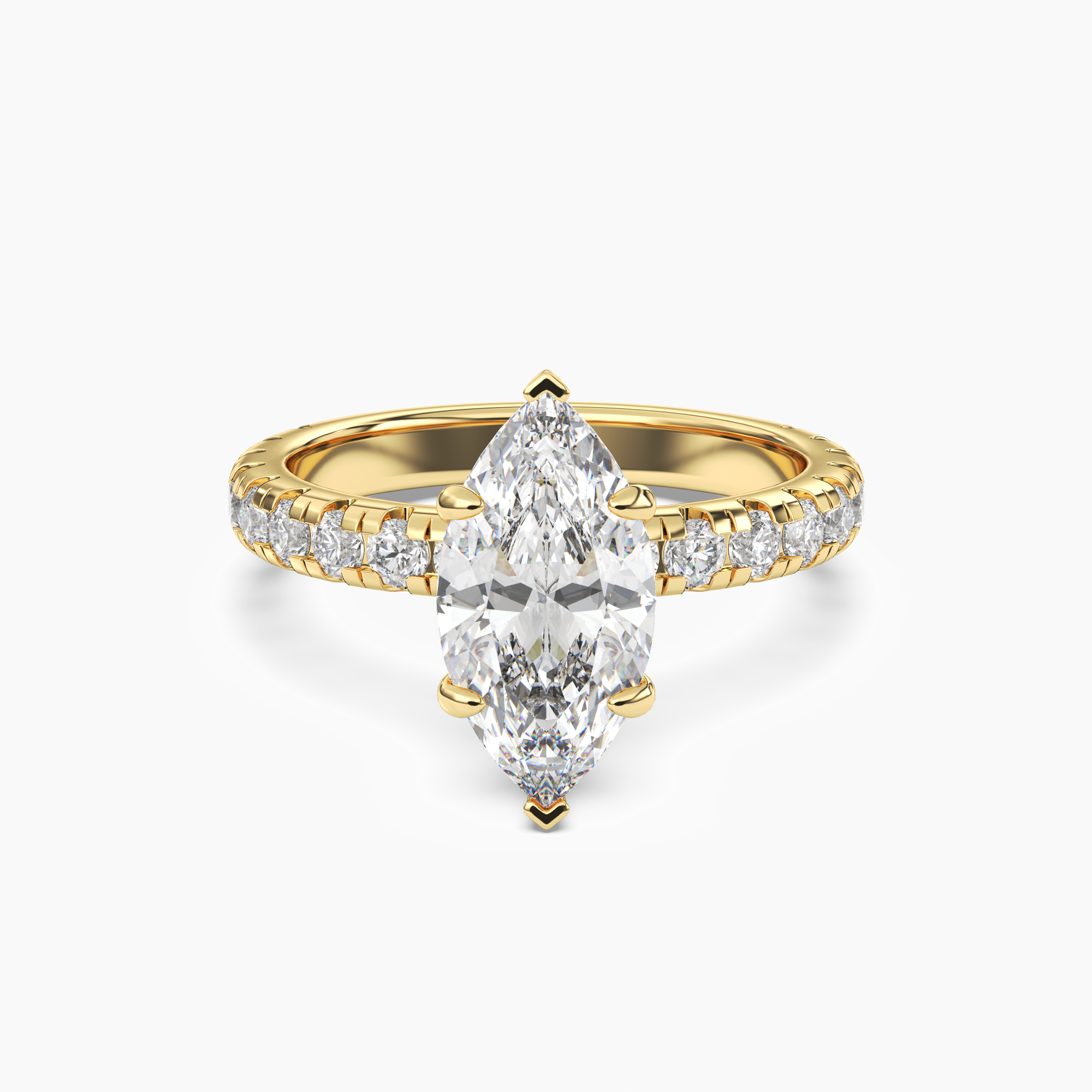 Iris 5 Carat Marquise Cut Hidden Halo Lab Grown Diamond Ring in 14K Rose Gold - View 7