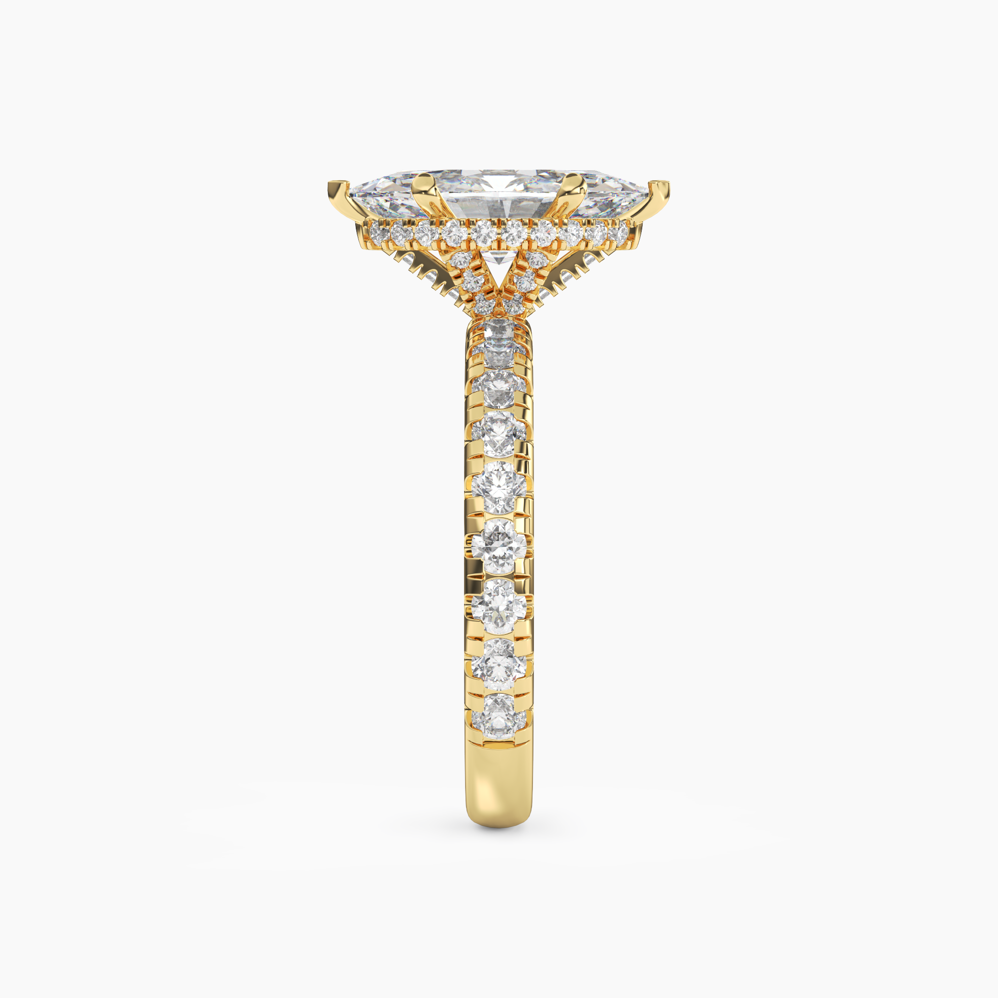 Oasis Marquise Hidden Halo 1.5 Carat Lab Grown Diamond Engagement Ring in 14K Rose Gold