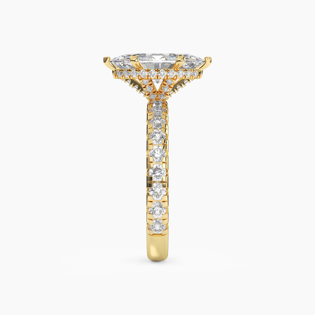 Iris 2.5 Carat Marquise Cut Hidden Halo Lab Grown Diamond Ring in 18K White Gold - View 6
