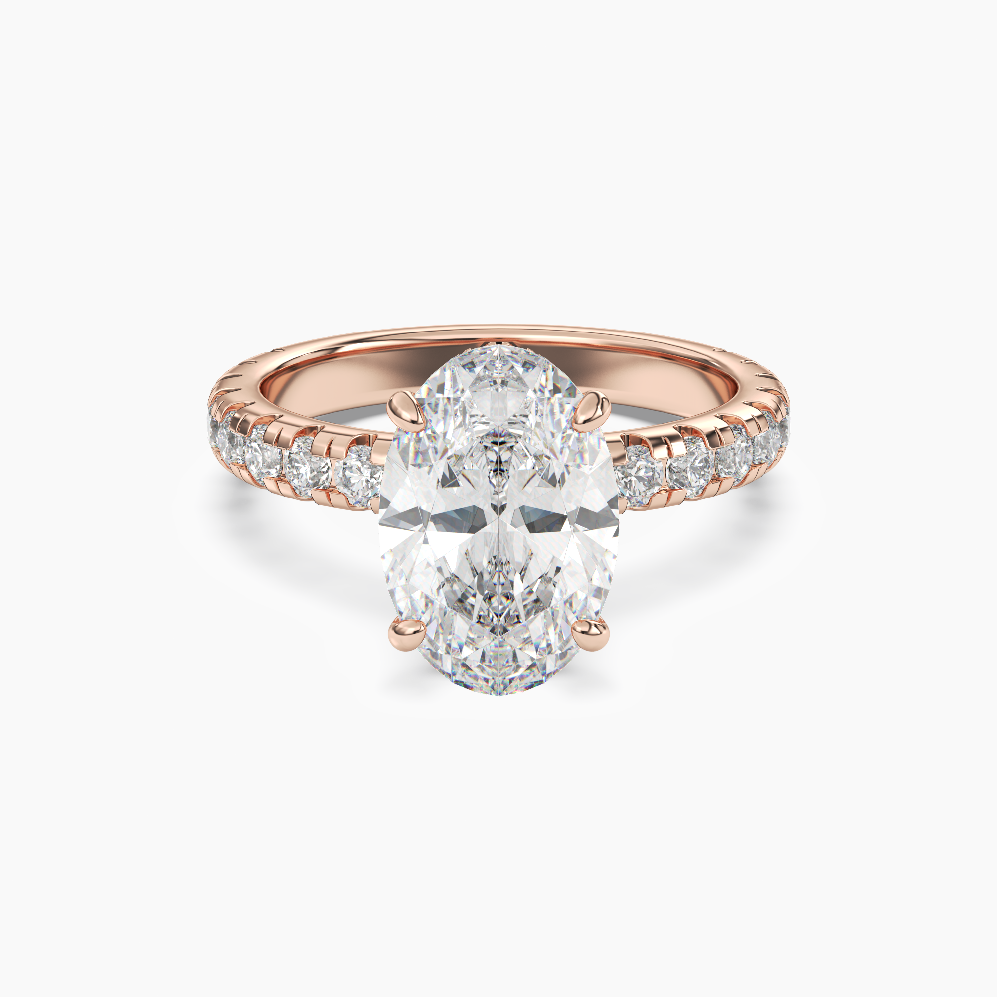 Iris 2.5 Carat Oval Cut Pave Lab Grown Diamond Ring in Platinum - View 7