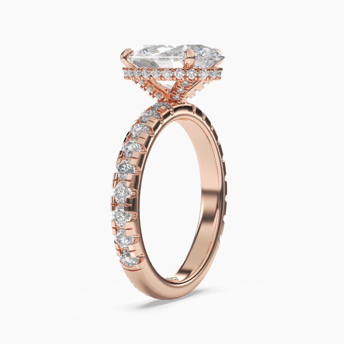 Iris 2.5 Carat Oval Cut Pave Lab Grown Diamond Ring in Platinum - View 8