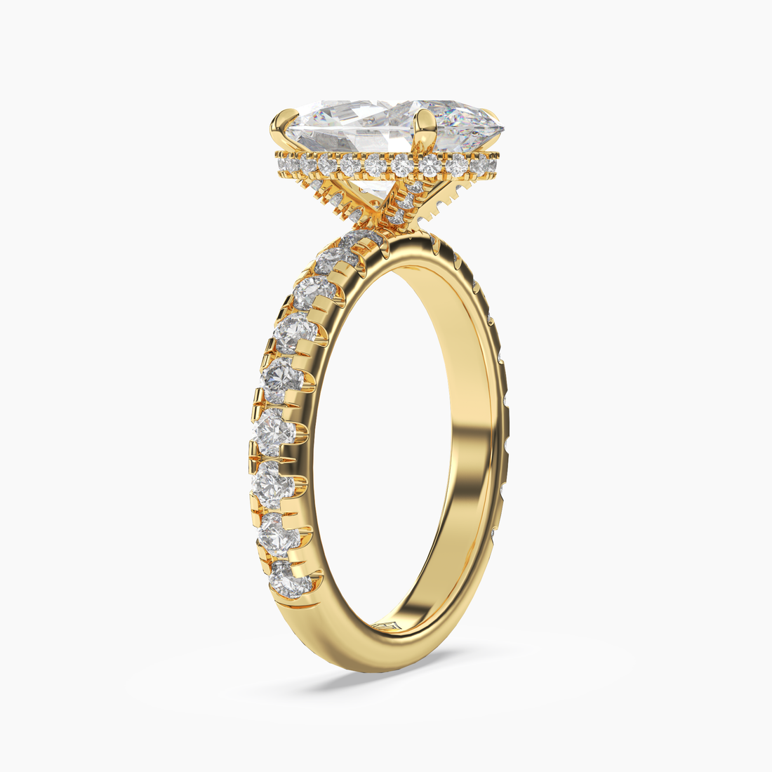 Iris 3.5 Carat Oval Cut Pave Lab Grown Diamond Ring in Platinum - View 5