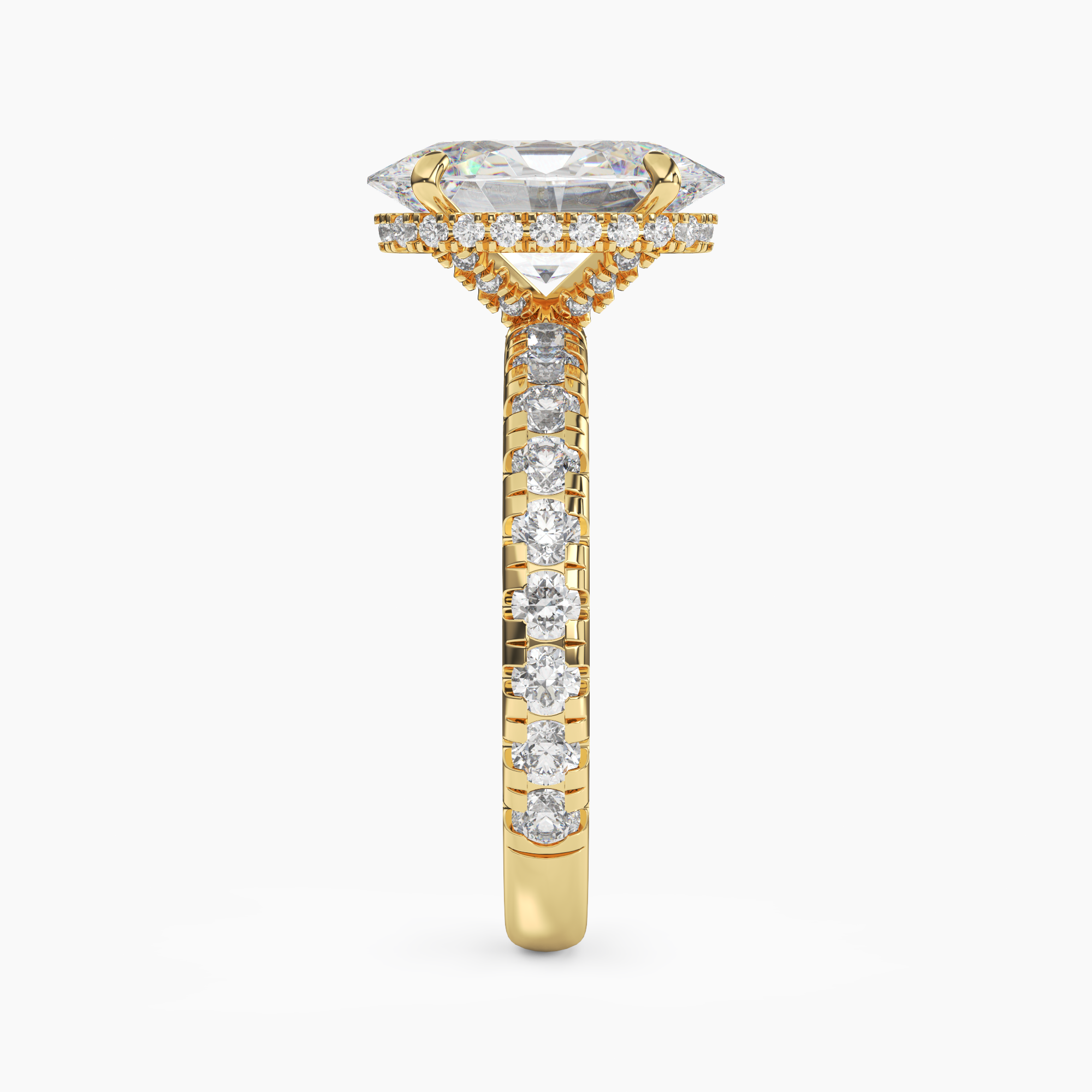 Iris 1.5 Carat Oval Cut Pave Lab Grown Diamond Ring in Platinum - View 6