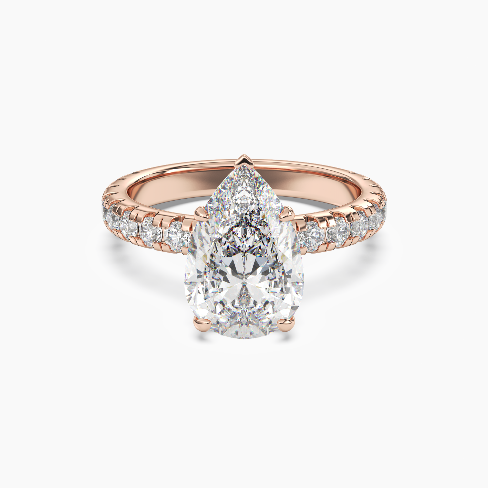 Iris 3.5 Carat Pear Cut Hidden Halo Lab Grown Diamond Ring in Platinum - View 7