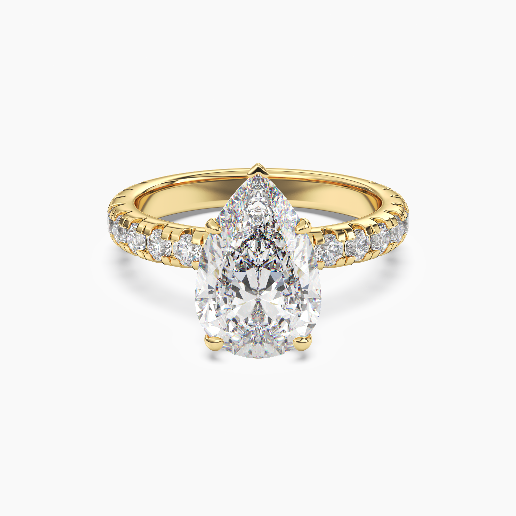 Iris 2.5 Carat Pear Cut Hidden Halo Lab Grown Diamond Ring in Silver - View 4