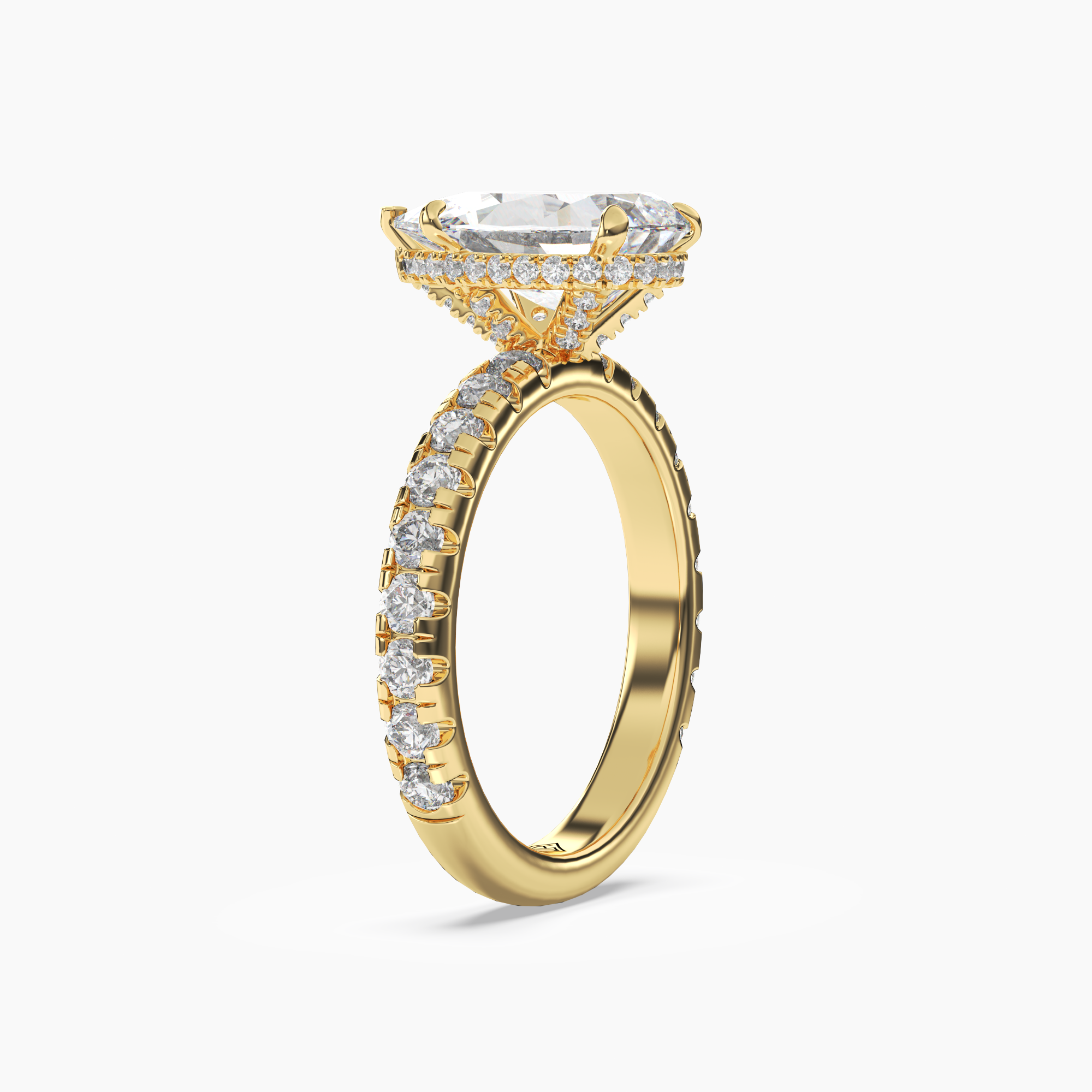 Iris 3.5 Carat Pear Cut Hidden Halo Lab Grown Diamond Ring in Platinum - View 5