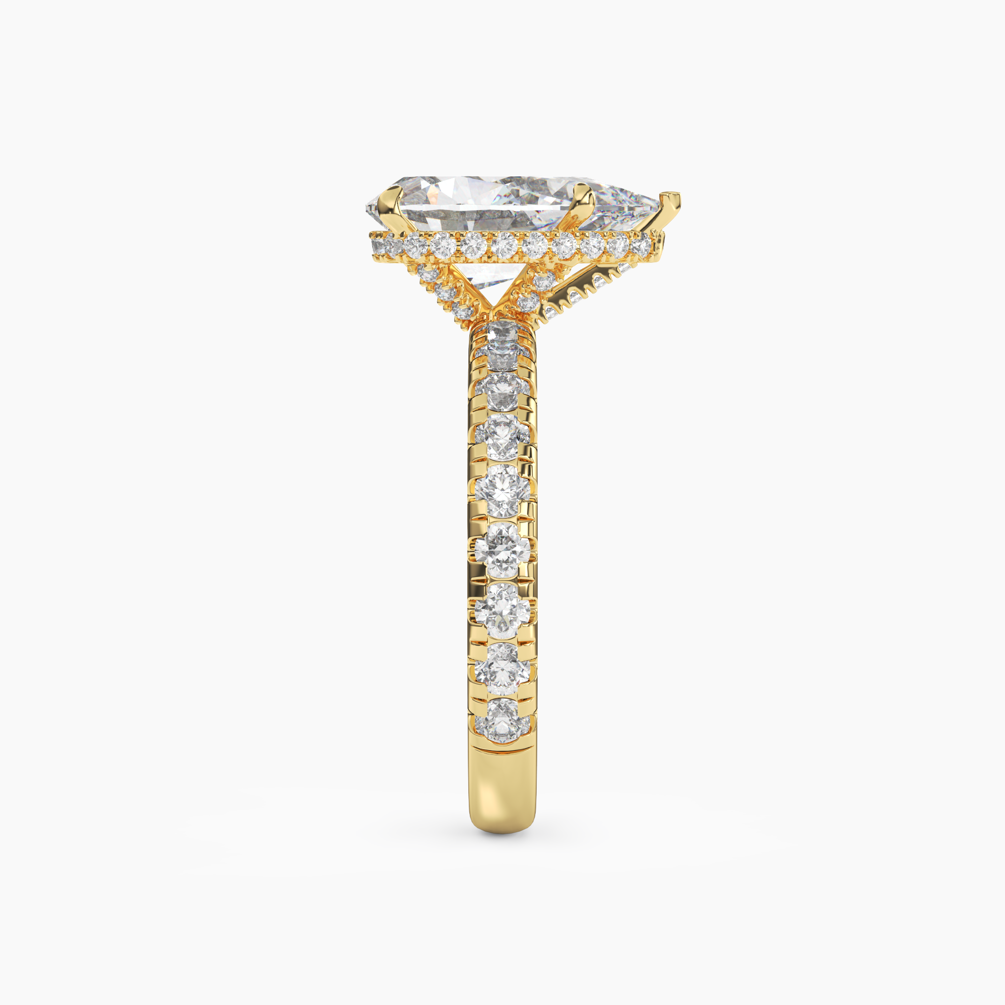 Iris 2.5 Carat Pear Cut Hidden Halo Lab Grown Diamond Ring in Silver - View 6