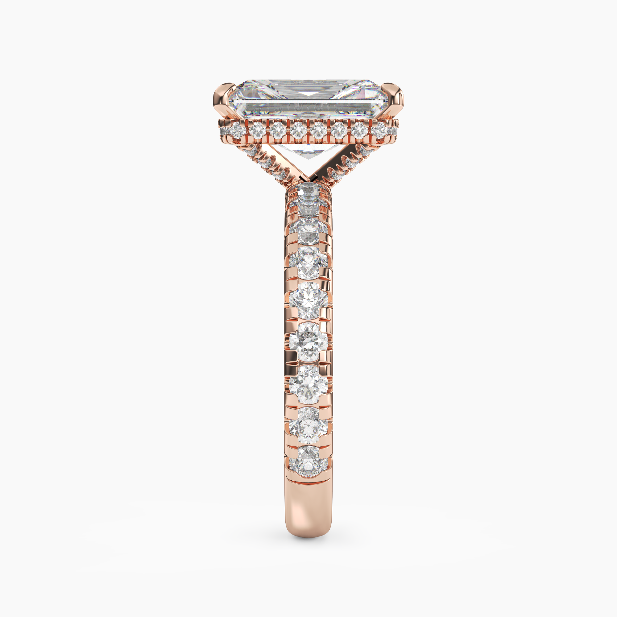 Iris 2.5 Carat Radiant Cut Pave Lab Grown Diamond Ring in Platinum - View 9