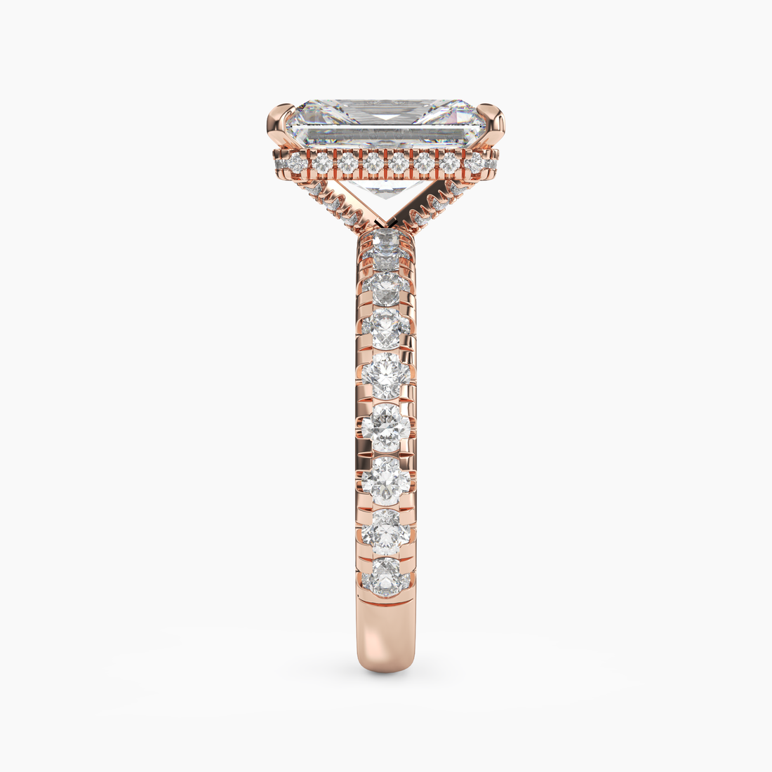 Iris 2.5 Carat Radiant Cut Pave Lab Grown Diamond Ring in Platinum - View 9
