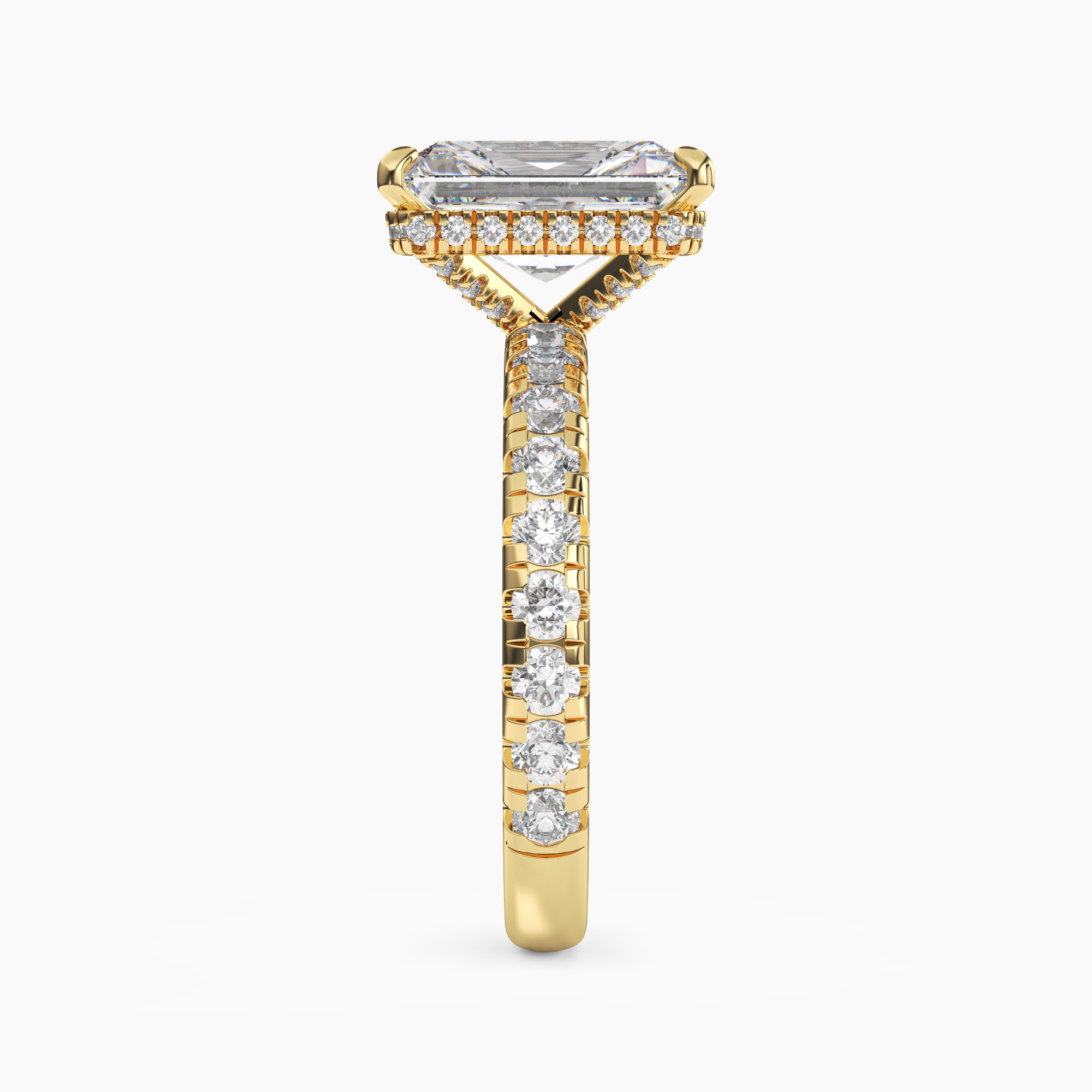 Iris 2 Carat Radiant Cut Pave Lab Grown Diamond Ring in 10K White Gold - View 6