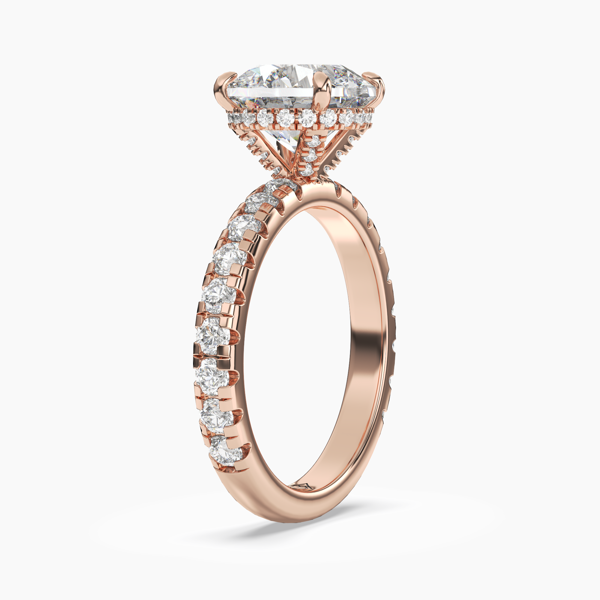 Iris 1.5 Carat Round Cut Hidden Halo Lab Grown Diamond Ring in 18K White Gold - View 8
