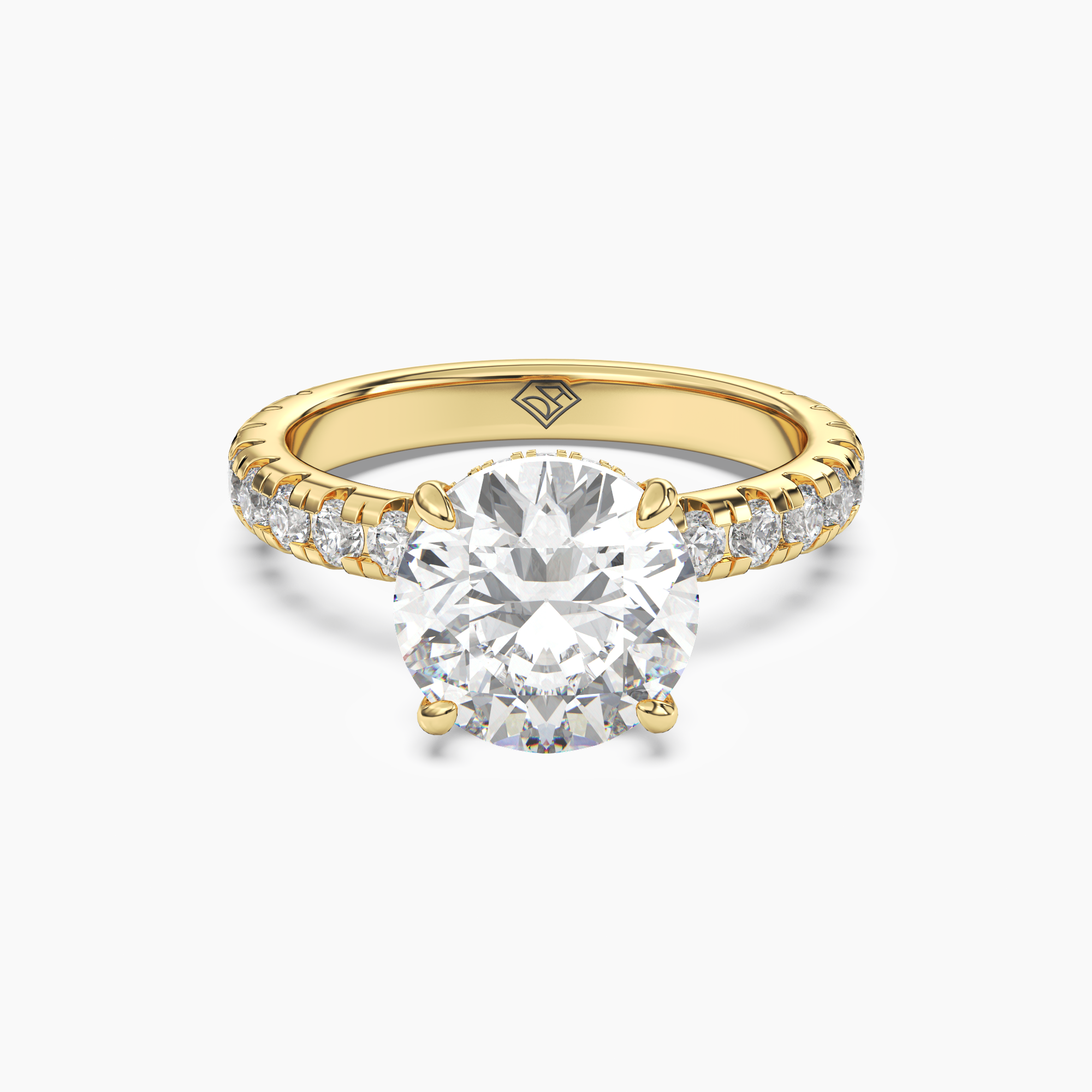 Iris 4.5 Carat Round Cut Hidden Halo Lab Grown Diamond Ring in 10K Rose Gold - View 7