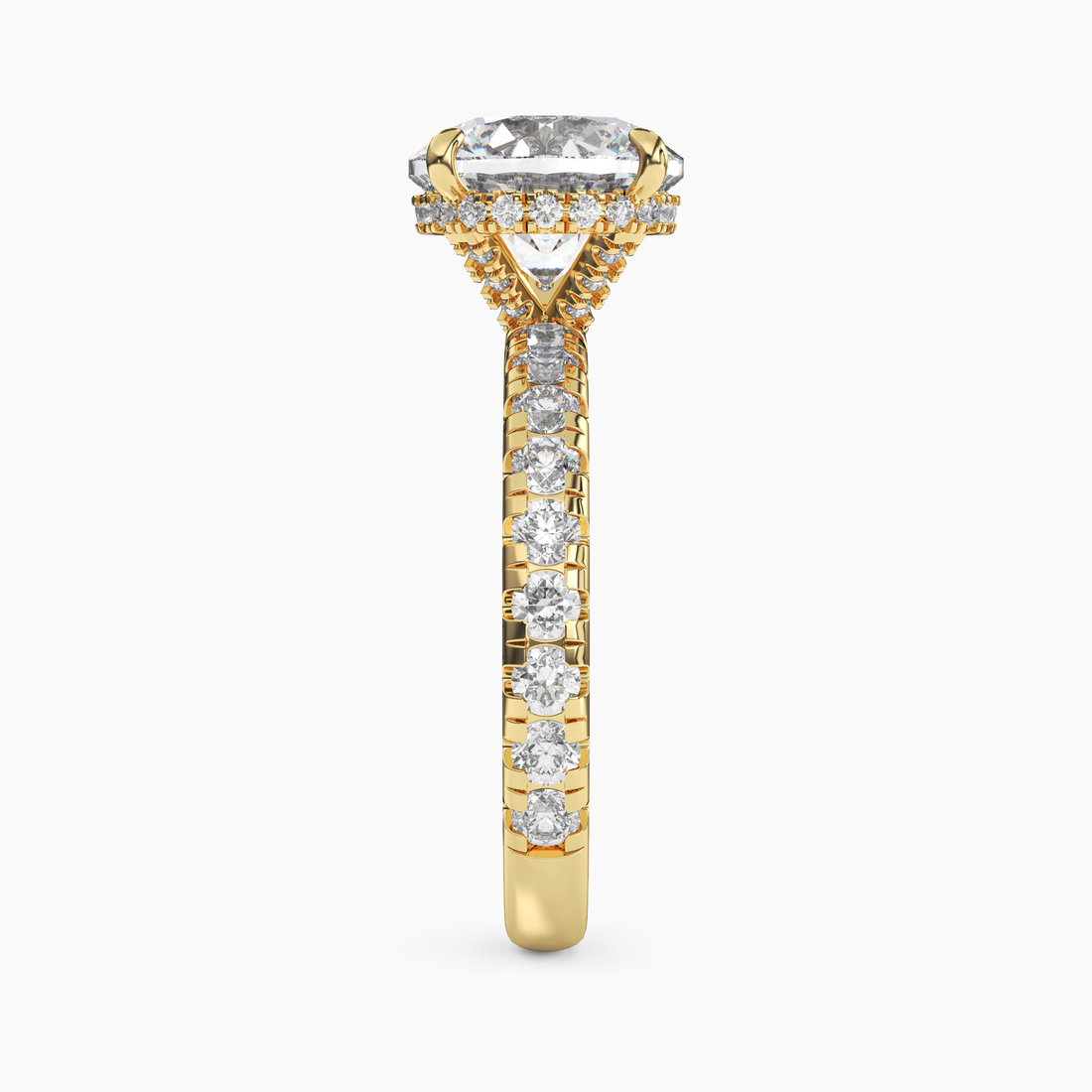 Iris 1.5 Carat Round Cut Hidden Halo Lab Grown Diamond Ring in 18K Rose Gold - View 9