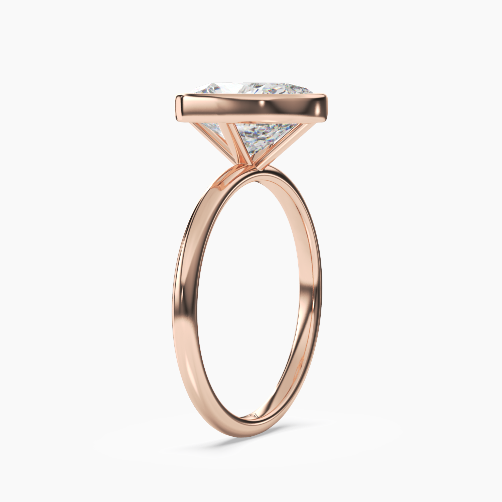 Vivienne 3 Carat Cushion Cut Bezel Lab Grown Diamond Ring in Silver - View 8