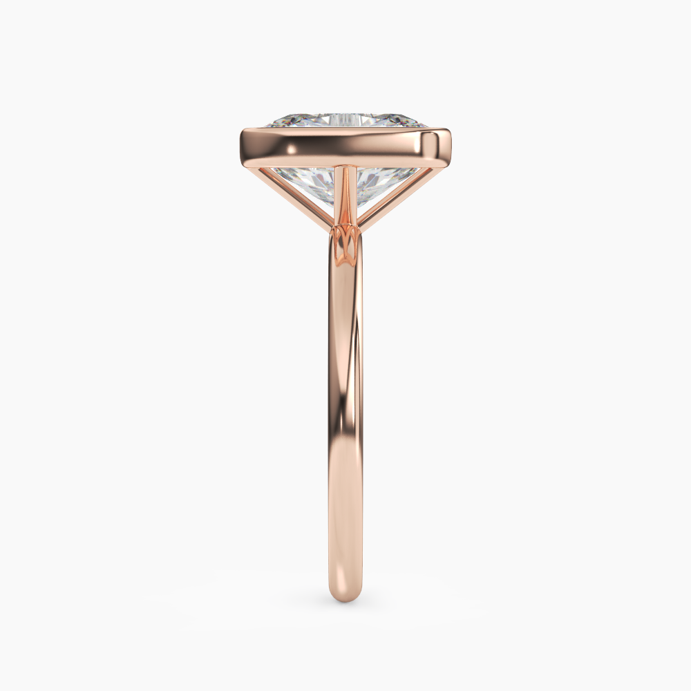 Vivienne 4 Carat Cushion Cut Bezel Lab Grown Diamond Ring in 10K White Gold - View 9