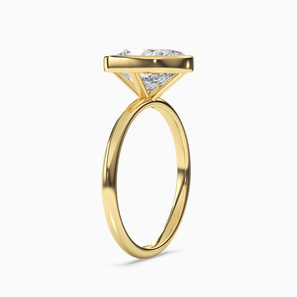 Vivienne 3.5 Carat Cushion Cut Bezel Lab Grown Diamond Ring in Silver - View 5