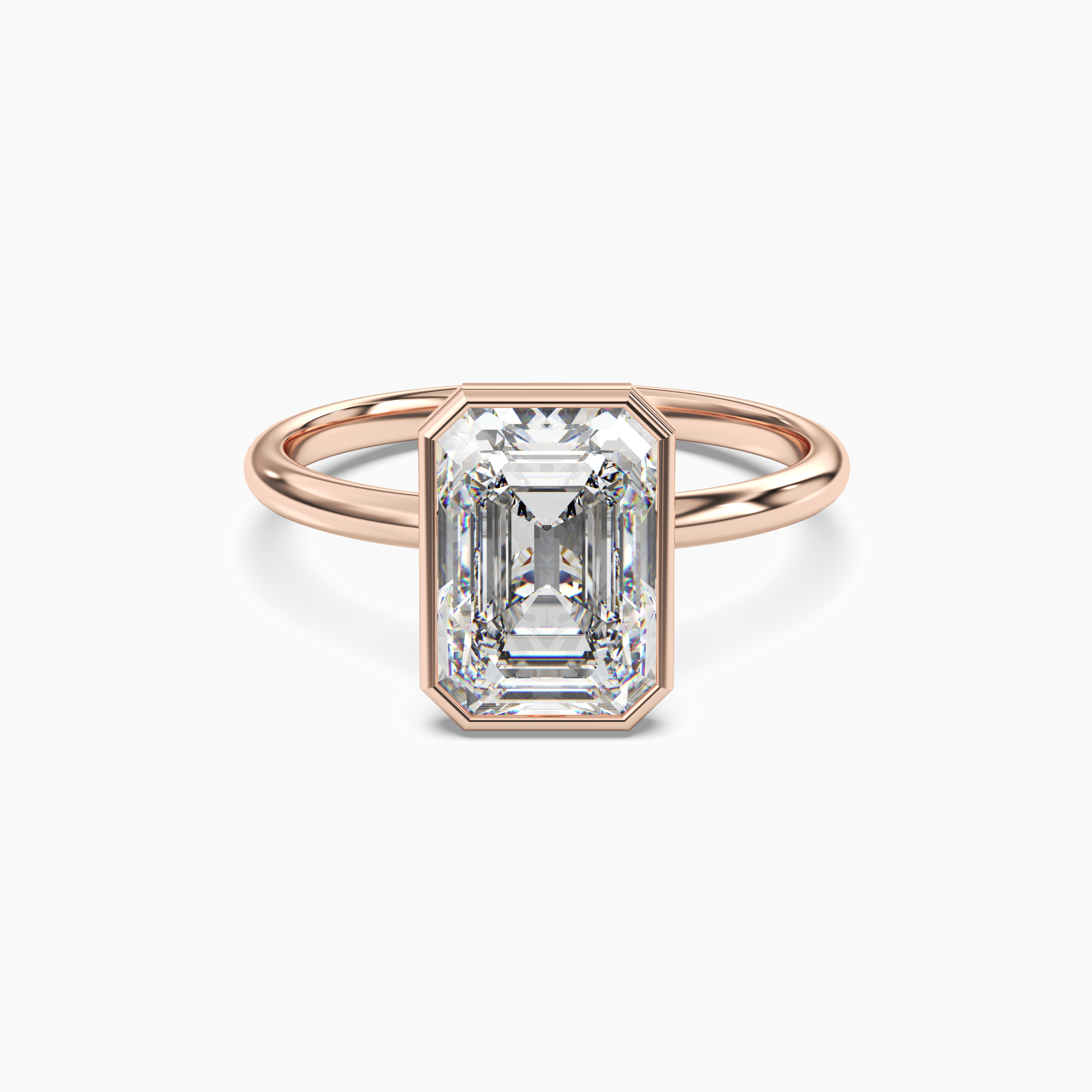 Vivienne 1.5 Carat Emerald Cut Solitaire Lab Grown Diamond Ring in 18K Rose Gold