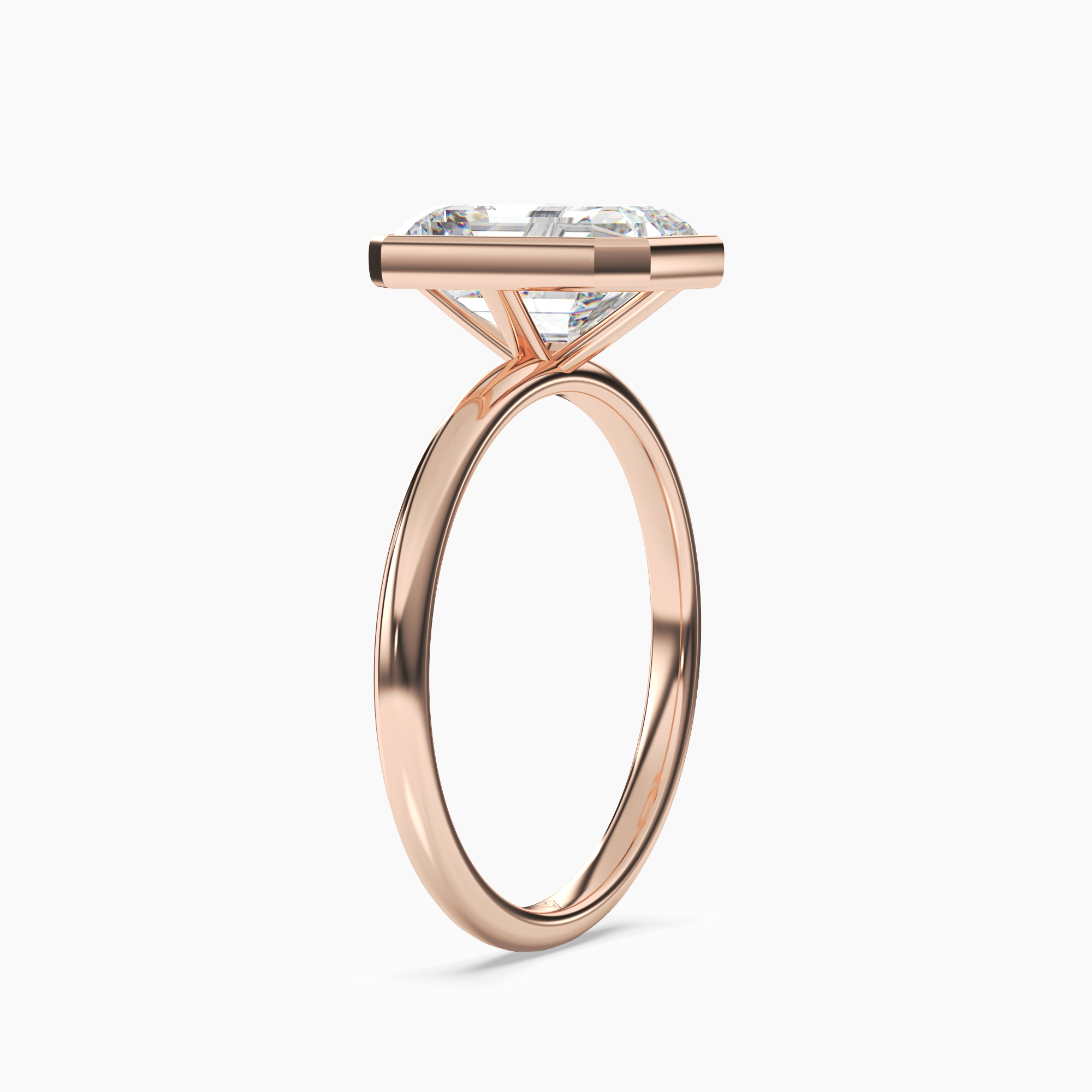 Vivienne 1.5 Carat Emerald Cut Solitaire Lab Grown Diamond Ring in 18K Rose Gold - View 2