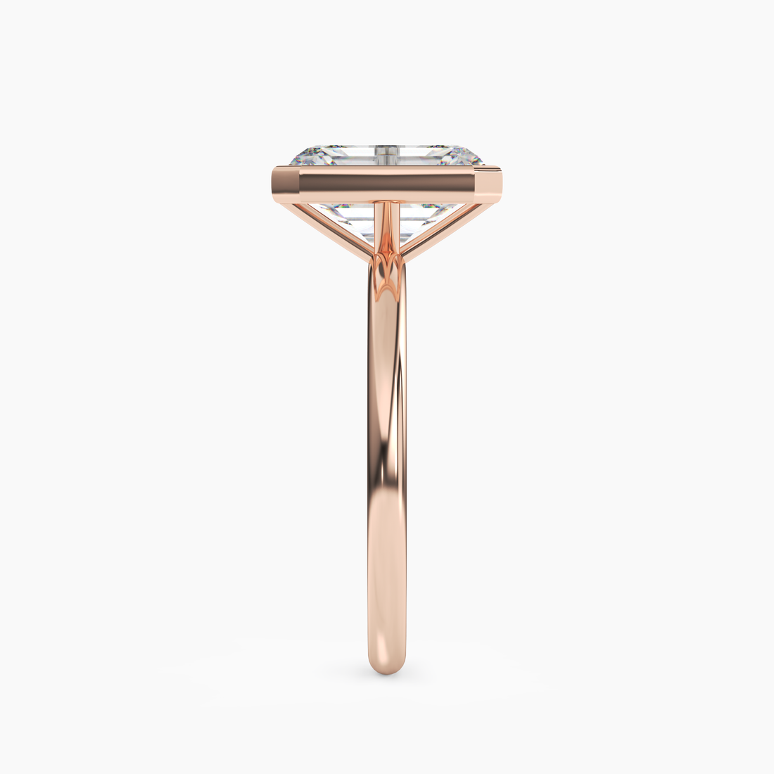 Vivienne 4 Carat Emerald Cut Solitaire Lab Grown Diamond Ring in 14K Rose Gold - View 3