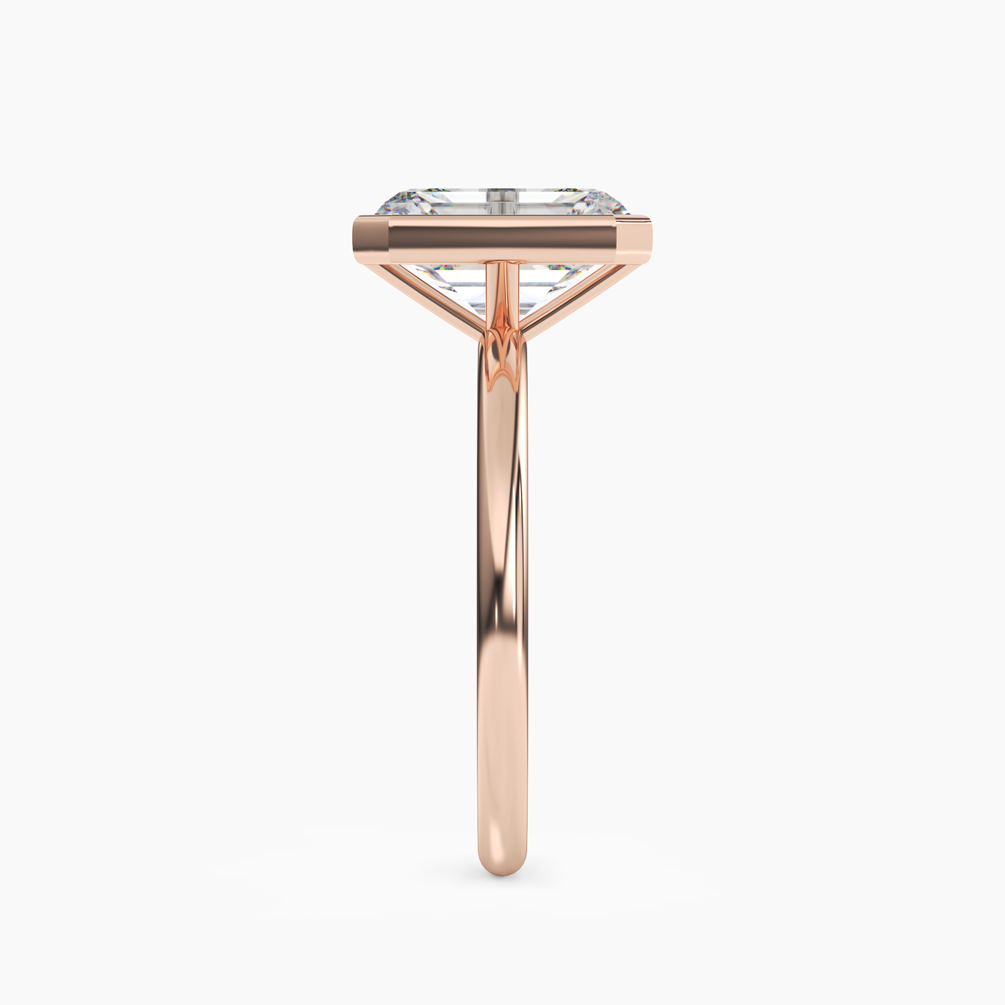 Vivienne 4.5 Carat Emerald Cut Solitaire Lab Grown Diamond Ring in 10K Yellow Gold - View 9
