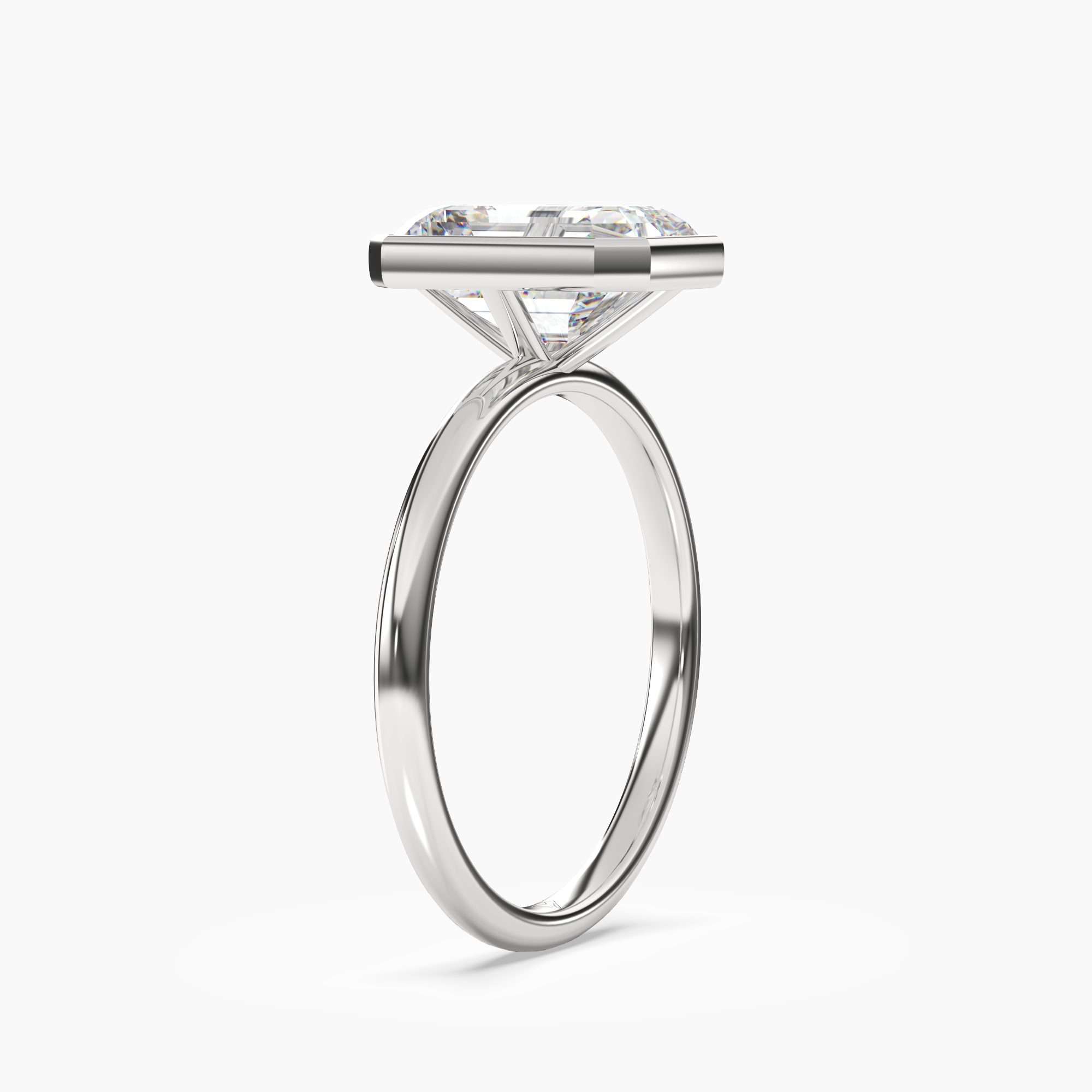 Vivienne 2 Carat Emerald Cut Solitaire Lab Grown Diamond Ring in 14K White Gold - View 2