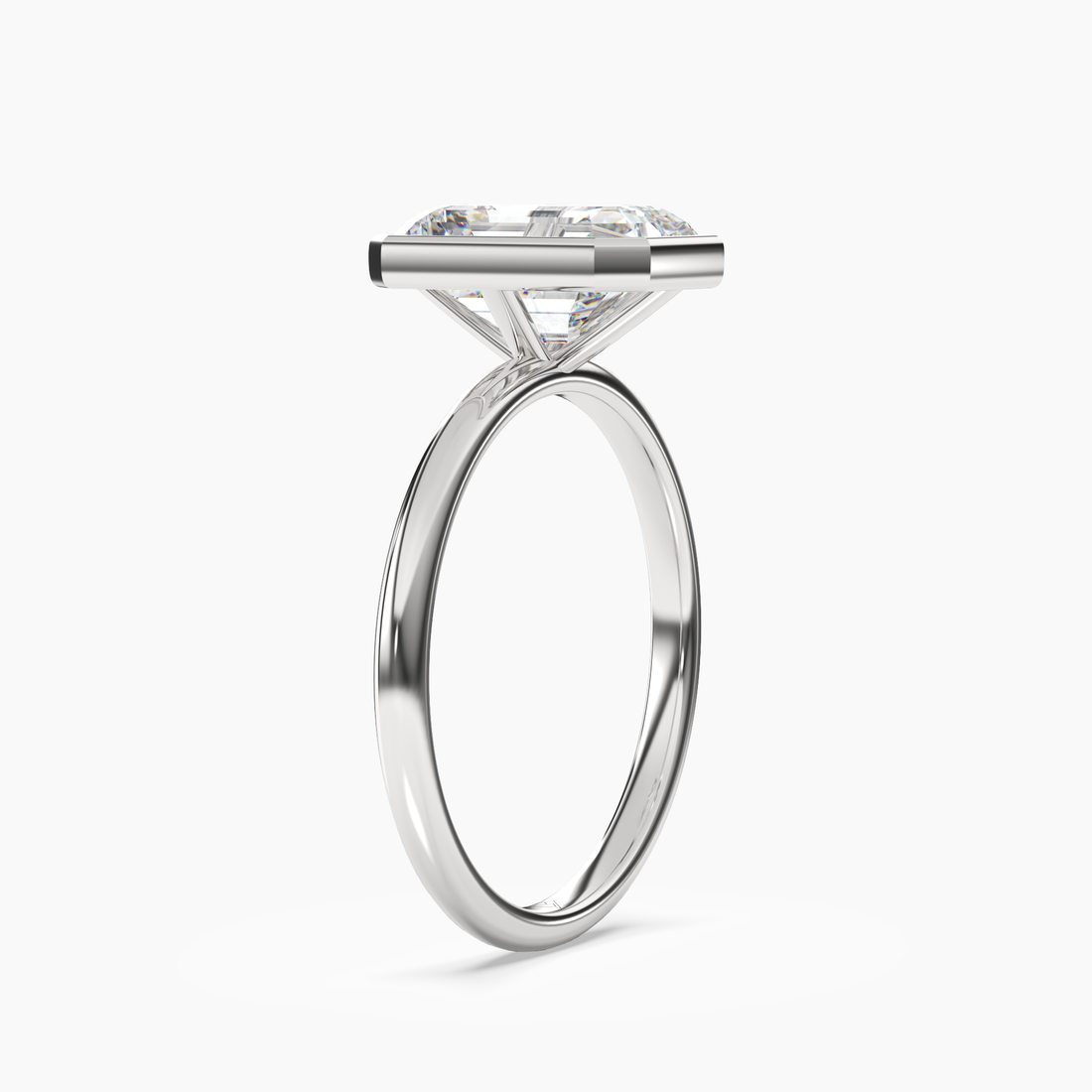 Vivienne 4.5 Carat Emerald Cut Solitaire Lab Grown Diamond Ring in 14K White Gold - View 2