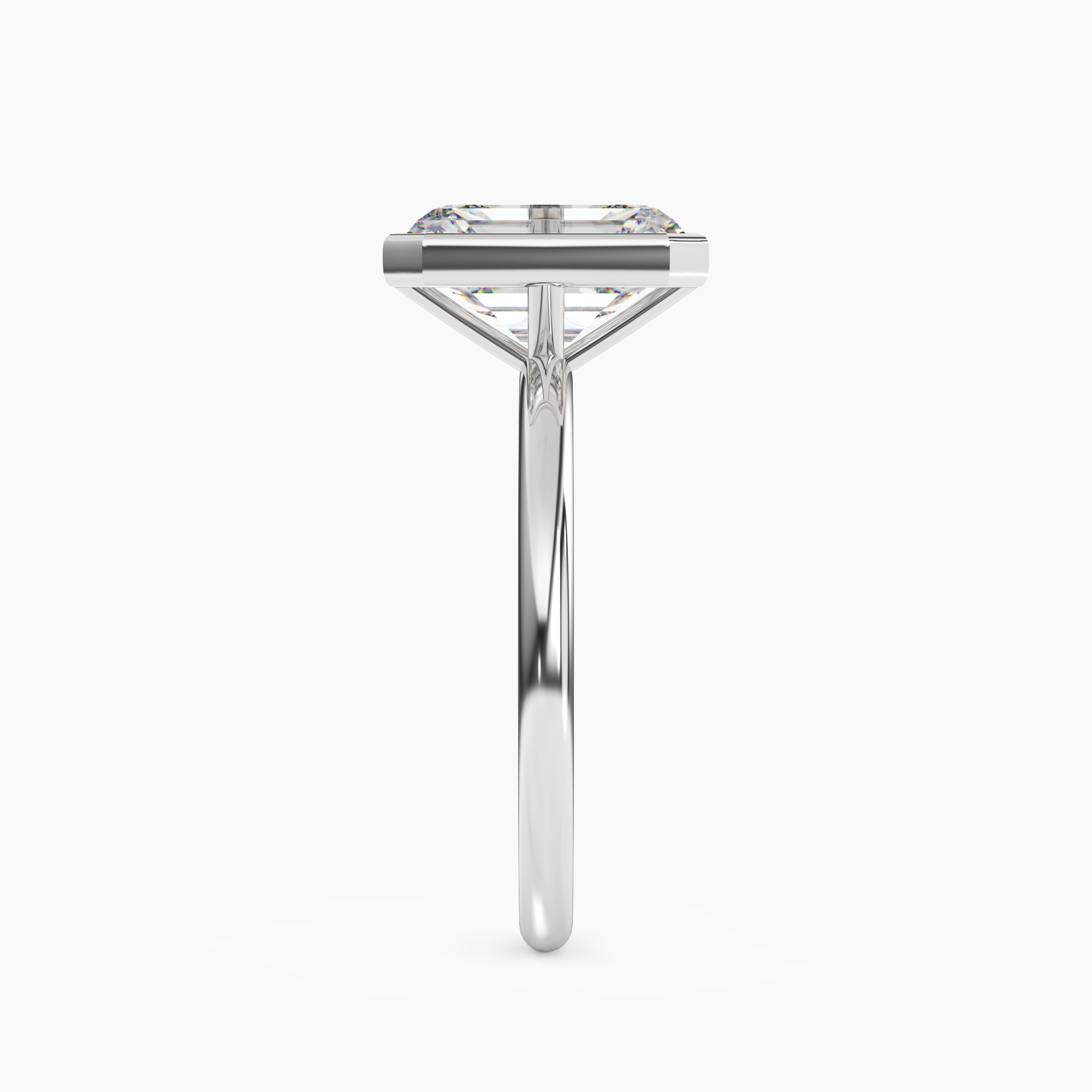 Vivienne 5 Carat Emerald Cut Solitaire Lab Grown Diamond Ring in 18K White Gold - View 3