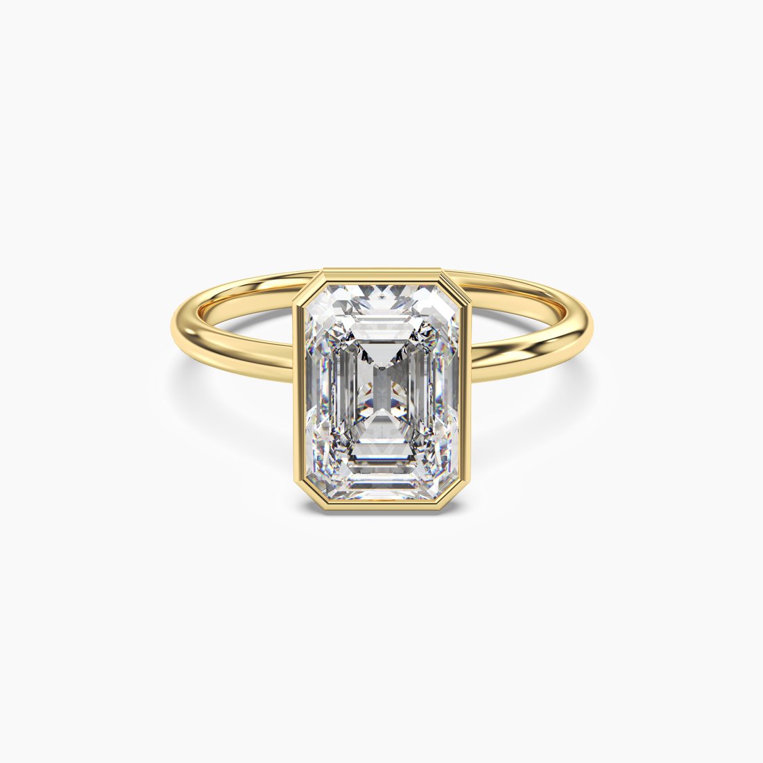 Vivienne 5 Carat Emerald Cut Solitaire Lab Grown Diamond Ring in 14K Yellow Gold