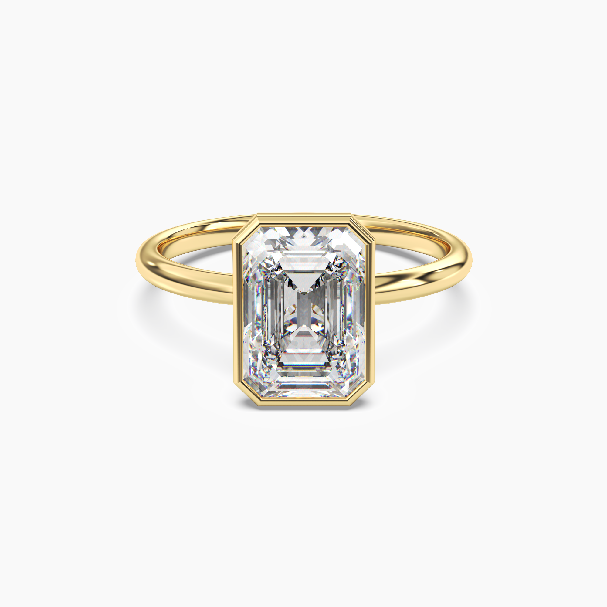 Vivienne 4 Carat Emerald Cut Solitaire Lab Grown Diamond Ring in 10K Yellow Gold