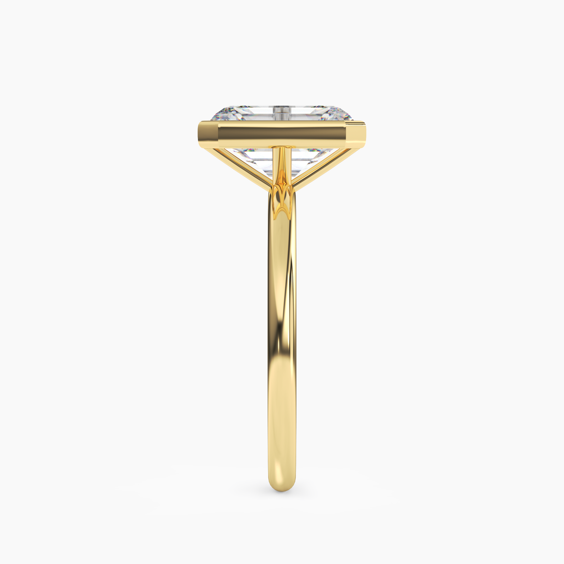Vivienne 1 Carat Emerald Cut Solitaire Lab Grown Diamond Ring in 14K Yellow Gold - View 3