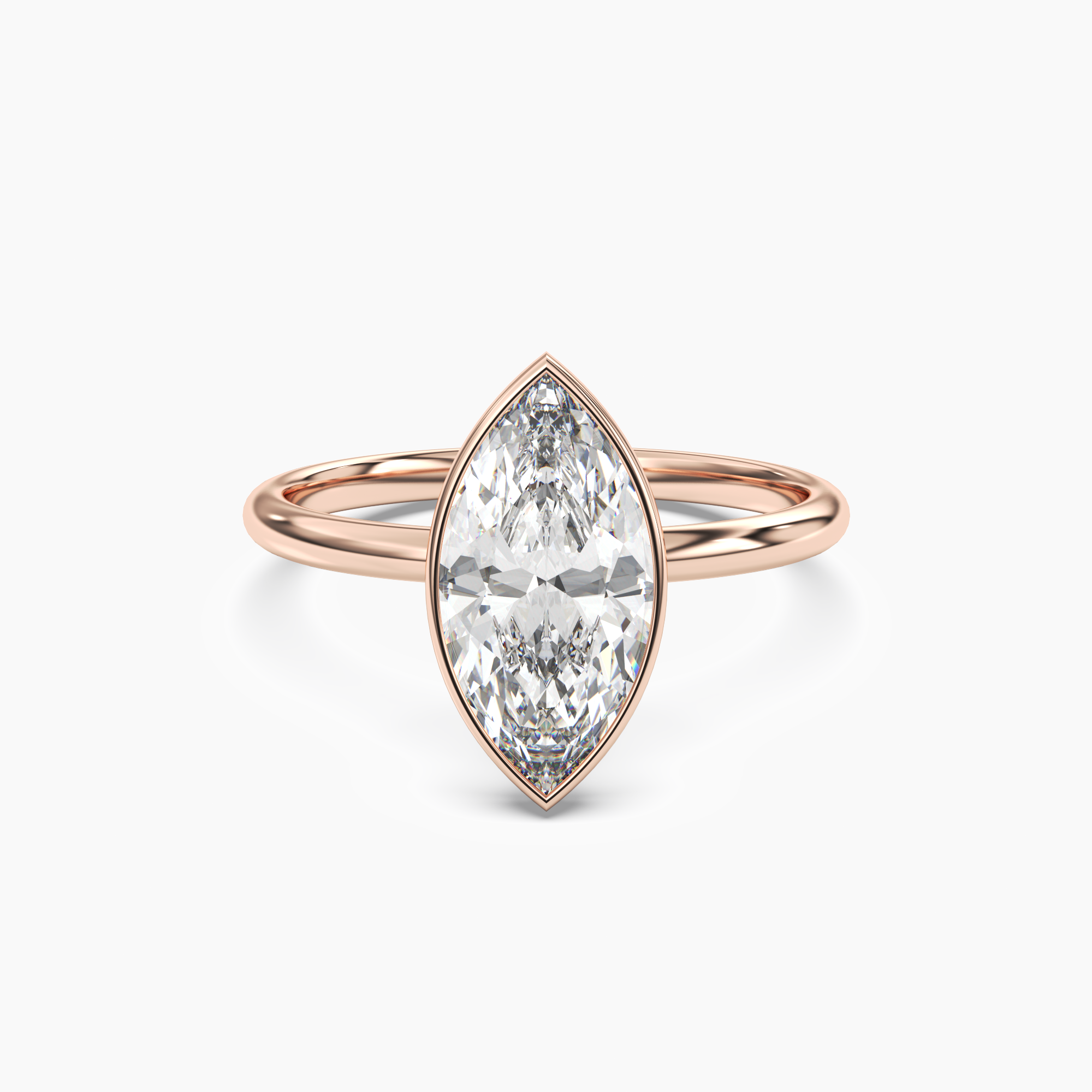 Vivienne 2.5 Carat Marquise Cut Bezel Lab Grown Diamond Ring in 18K White Gold - View 7