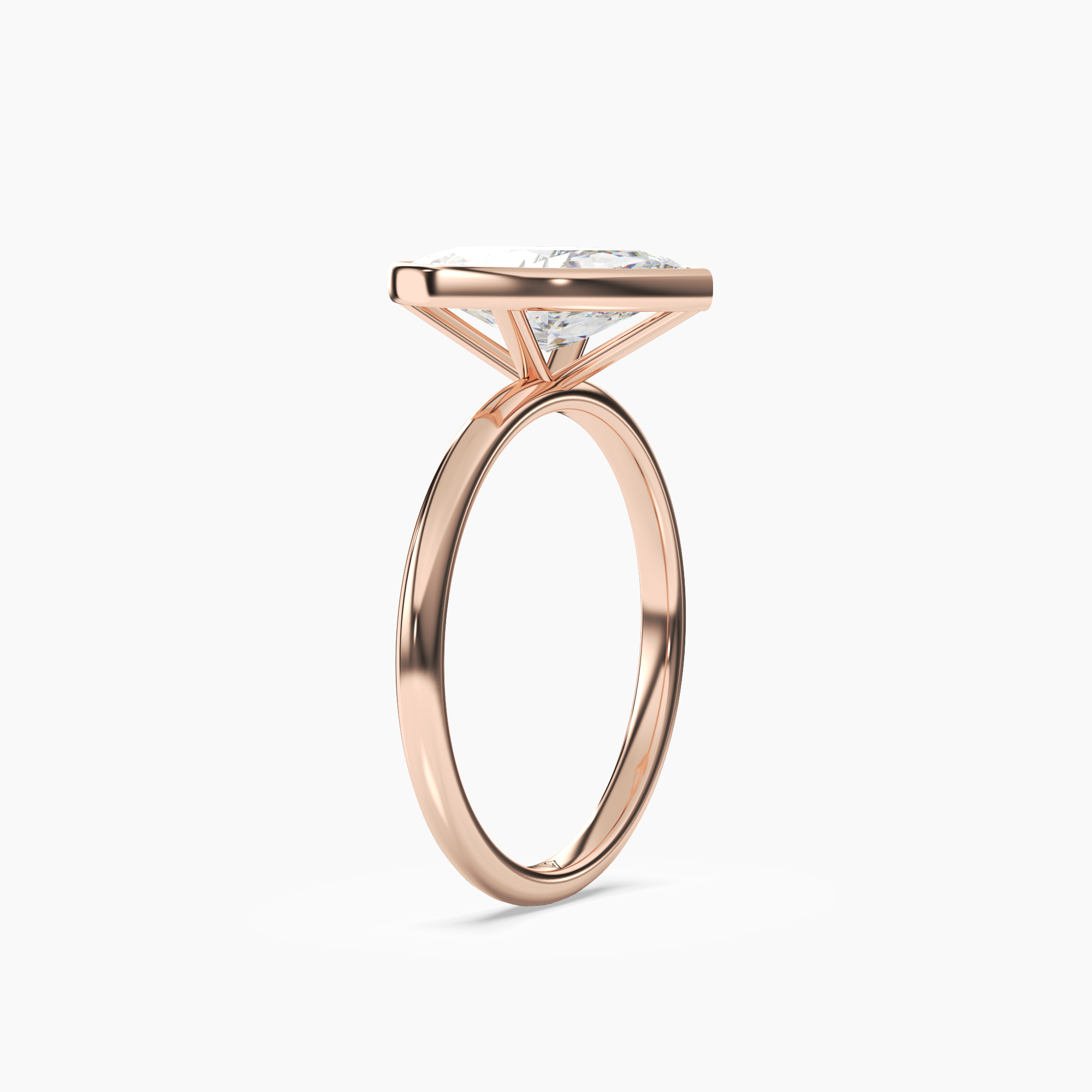 Vivienne 3 Carat Marquise Cut Bezel Lab Grown Diamond Ring in 10K White Gold - View 8