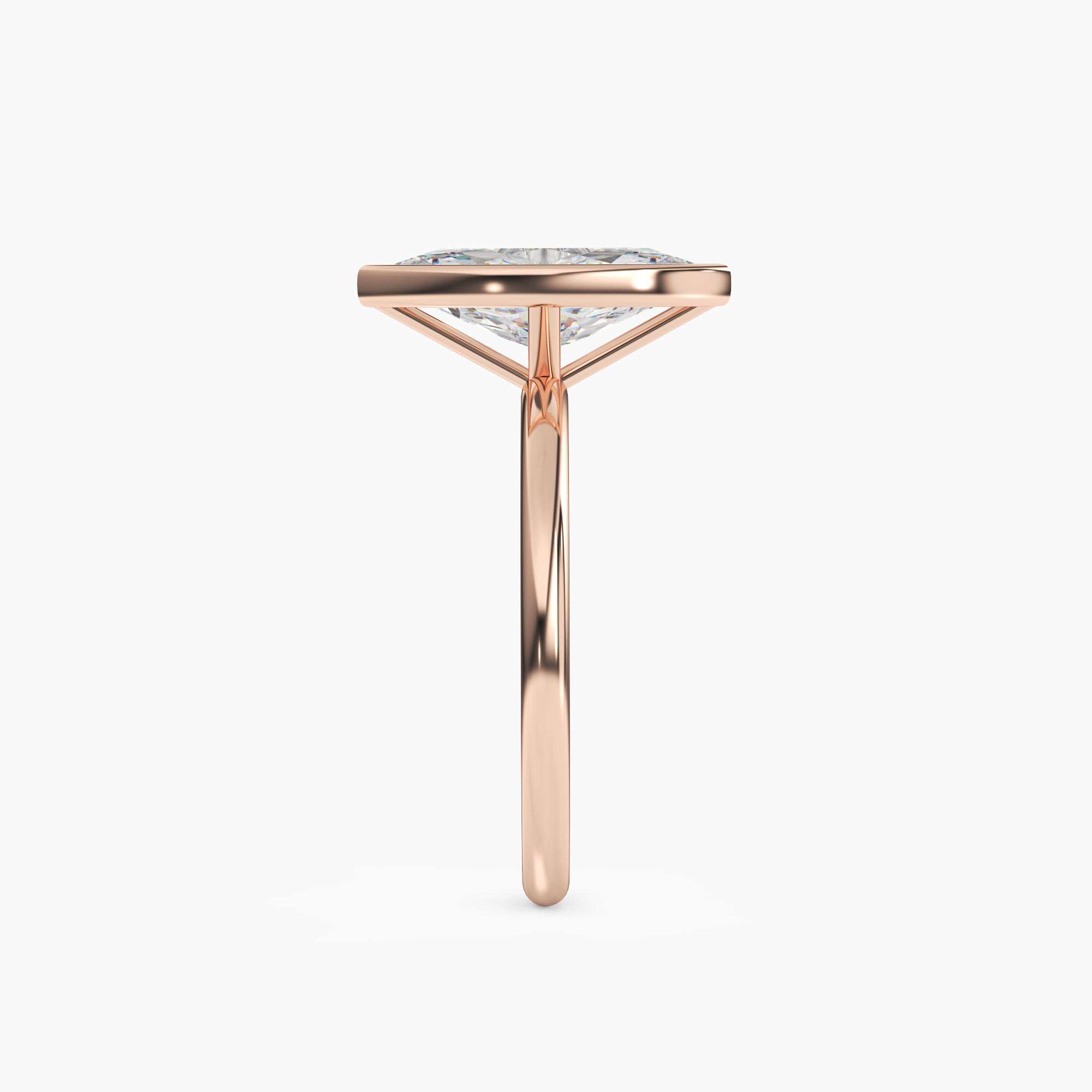 Vivienne 4.5 Carat Marquise Cut Bezel Lab Grown Diamond Ring in 18K Rose Gold - View 3