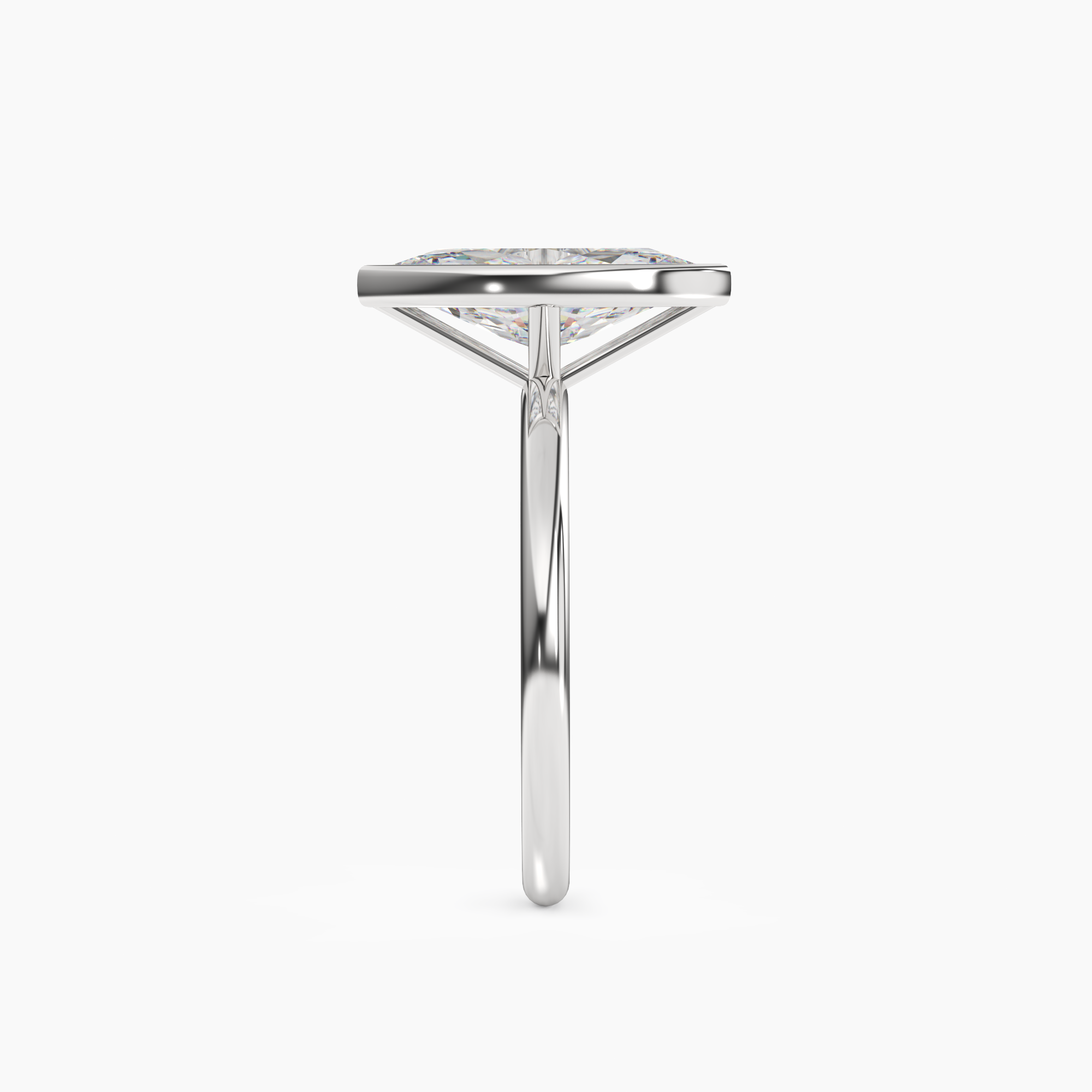 Vivienne 3.5 Carat Marquise Cut Bezel Lab Grown Diamond Ring in 14K White Gold - View 3