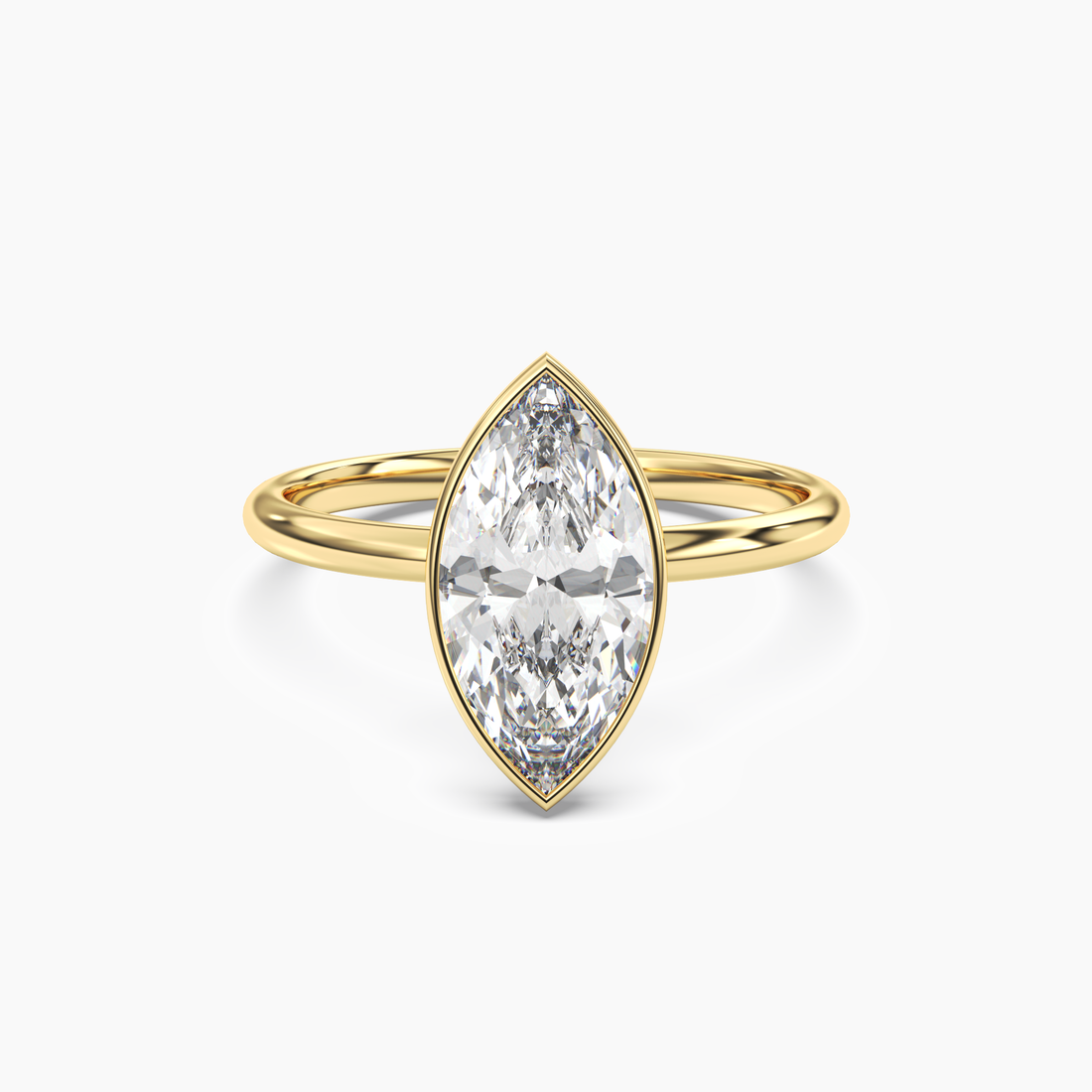 Vivienne 2.5 Carat Marquise Cut Bezel Lab Grown Diamond Ring in 10K Yellow Gold
