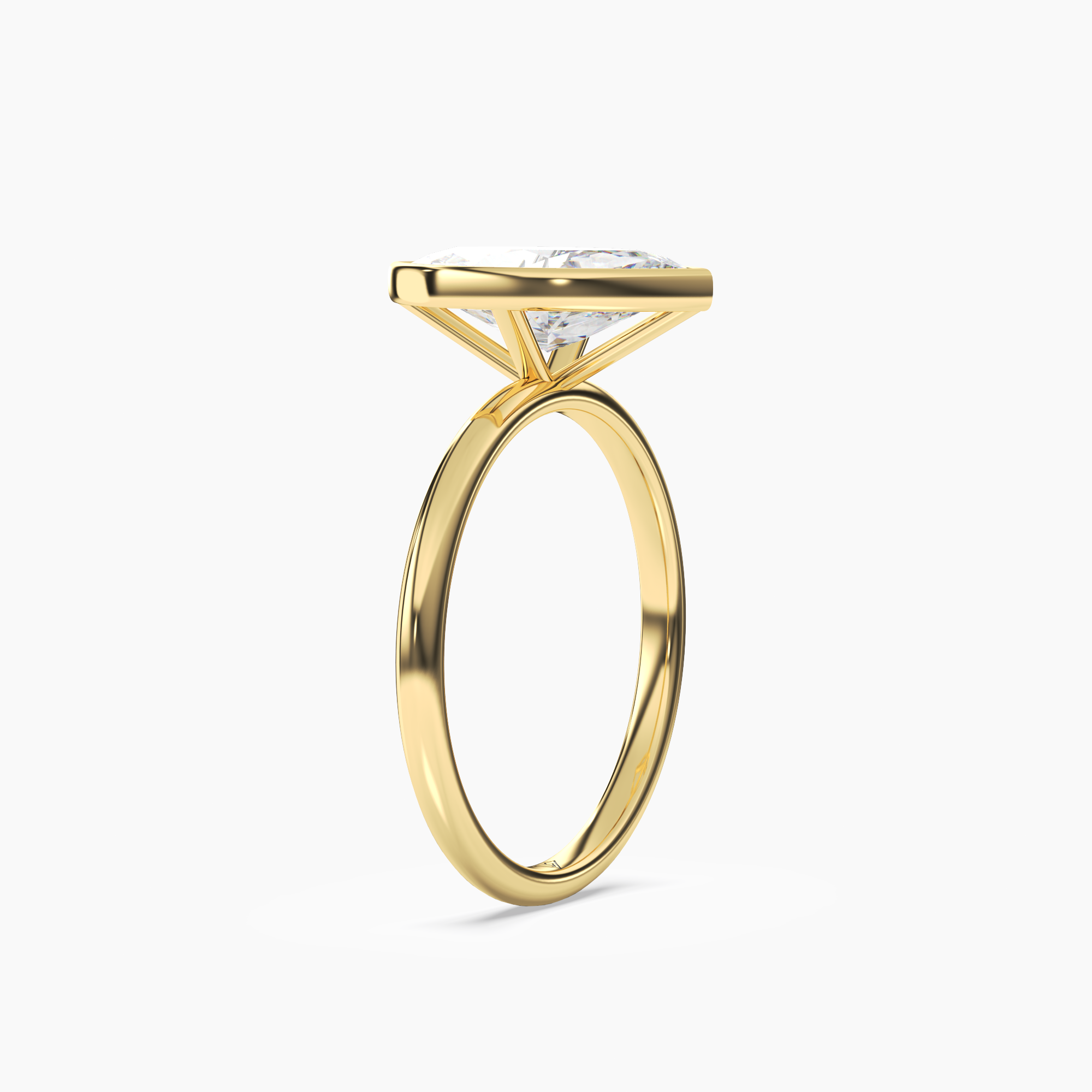 Vivienne 3.5 Carat Marquise Cut Bezel Lab Grown Diamond Ring in 10K White Gold - View 5