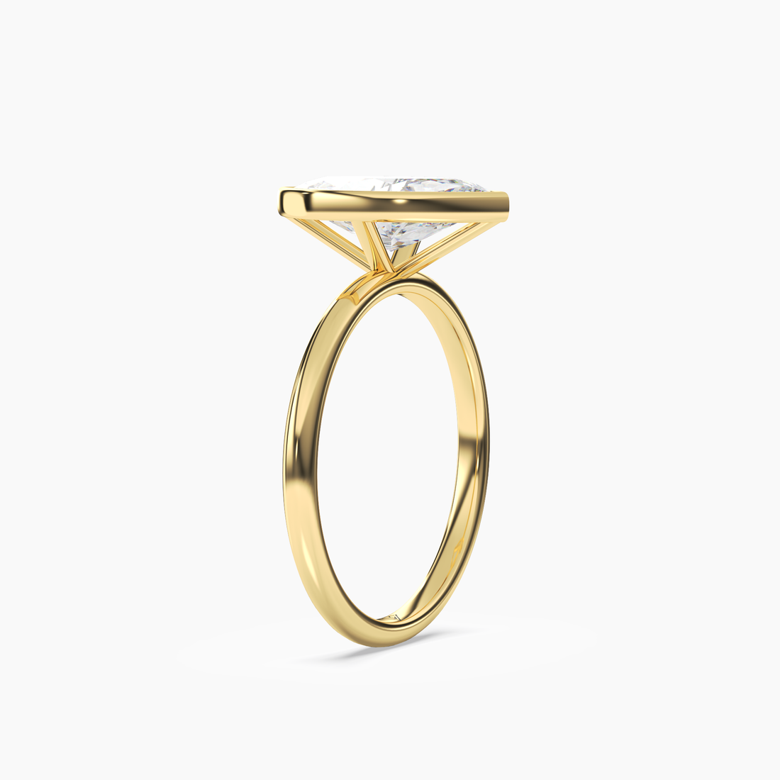 Vivienne 3 Carat Marquise Cut Bezel Lab Grown Diamond Ring in Silver - View 5