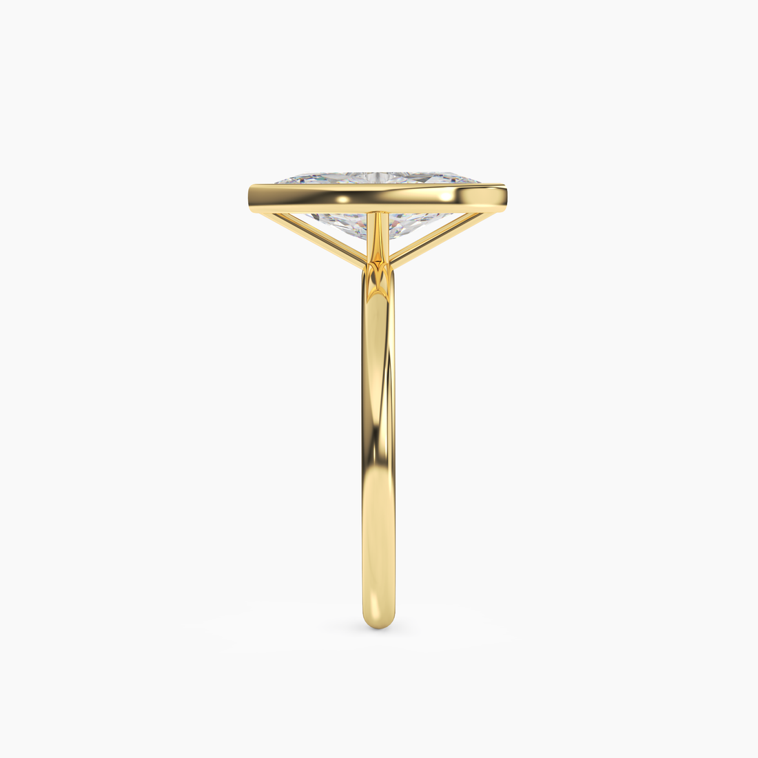 Vivienne 3 Carat Marquise Cut Bezel Lab Grown Diamond Ring in 18K White Gold - View 6