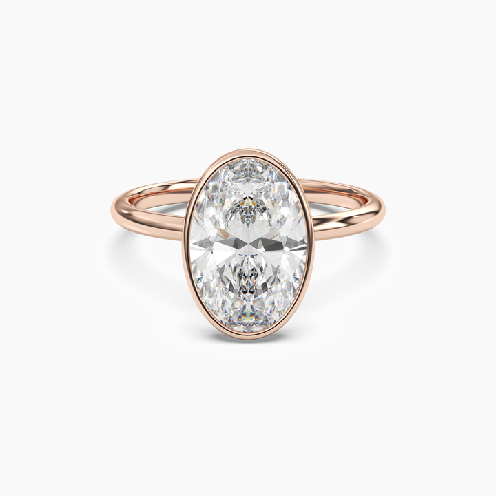 Vivienne 4.5 Carat Oval Cut Solitaire Lab Grown Diamond Ring in 10K Rose Gold
