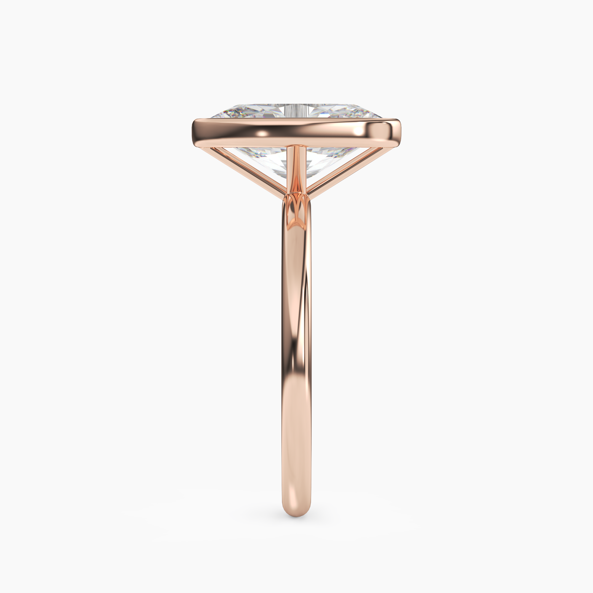 Vivienne 1 Carat Oval Cut Solitaire Lab Grown Diamond Ring in 10K Rose Gold - View 3