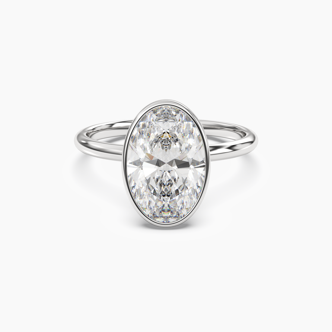 Vivienne 3.5 Carat Oval Cut Solitaire Lab Grown Diamond Ring in Platinum