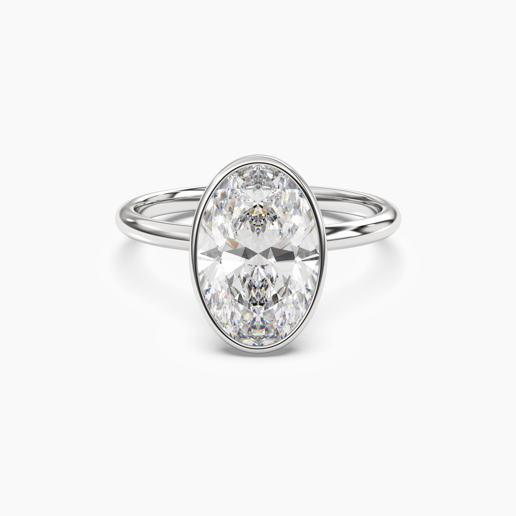 Vivienne 2.5 Carat Oval Cut Solitaire Lab Grown Diamond Ring in Silver