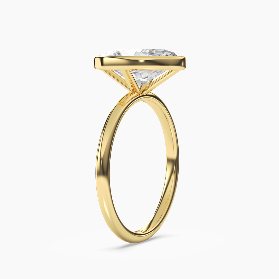 Vivienne 2.5 Carat Oval Cut Solitaire Lab Grown Diamond Ring in 14K Yellow Gold - View 2