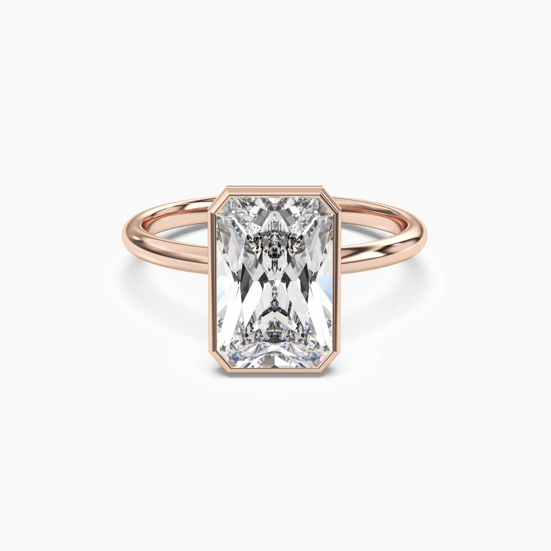 Vivienne 4 Carat Radiant Cut Solitaire Lab Grown Diamond Ring in 18K White Gold - View 7
